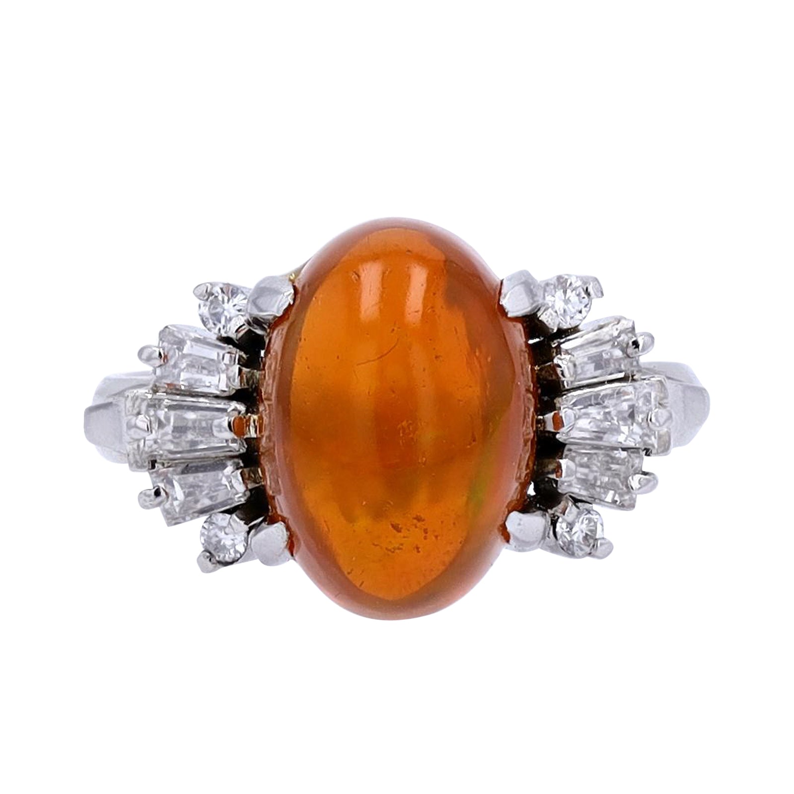 PT900 3.44 CT Fire Opal Oval Ring
