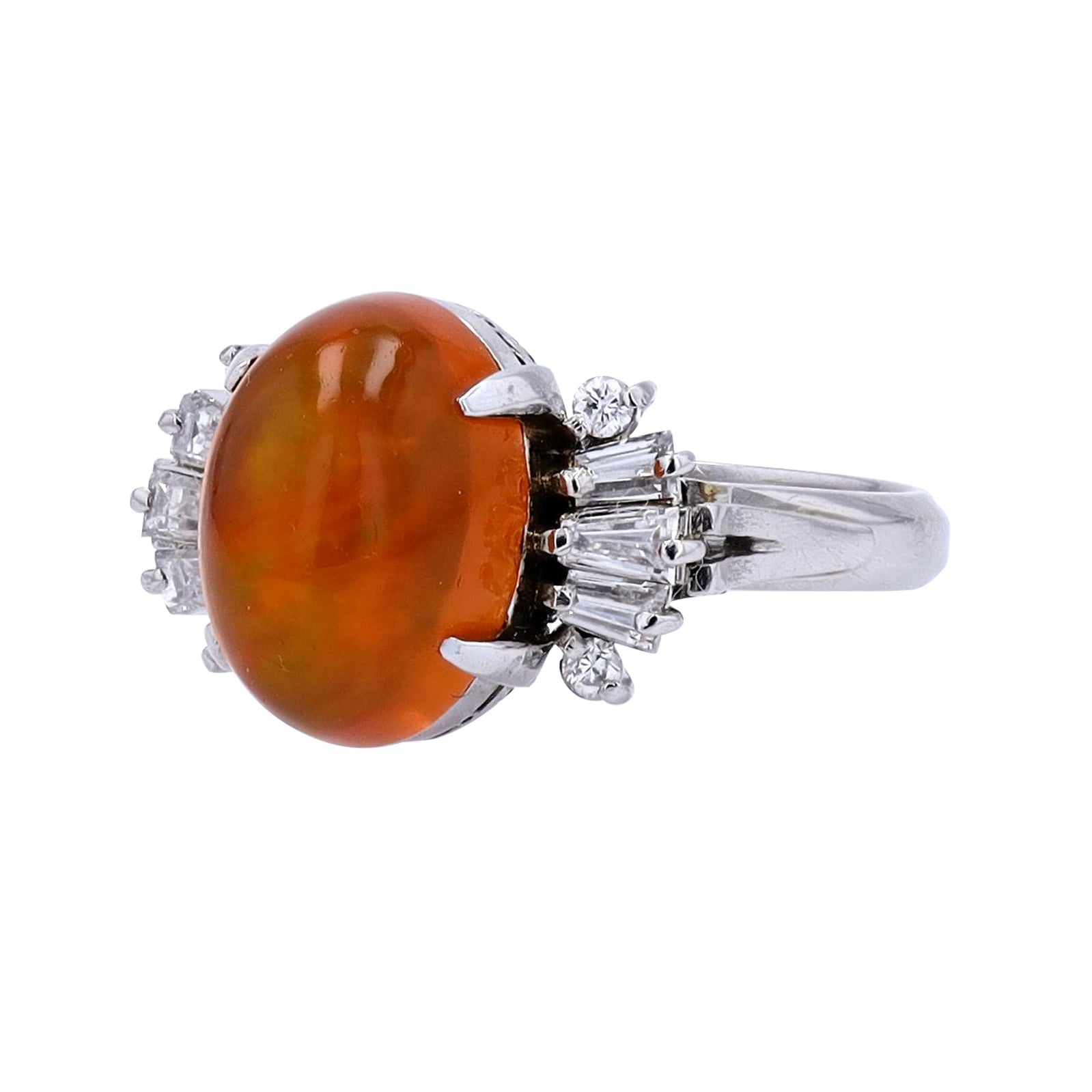 PT900 3.44 CT Fire Opal Oval Ring
