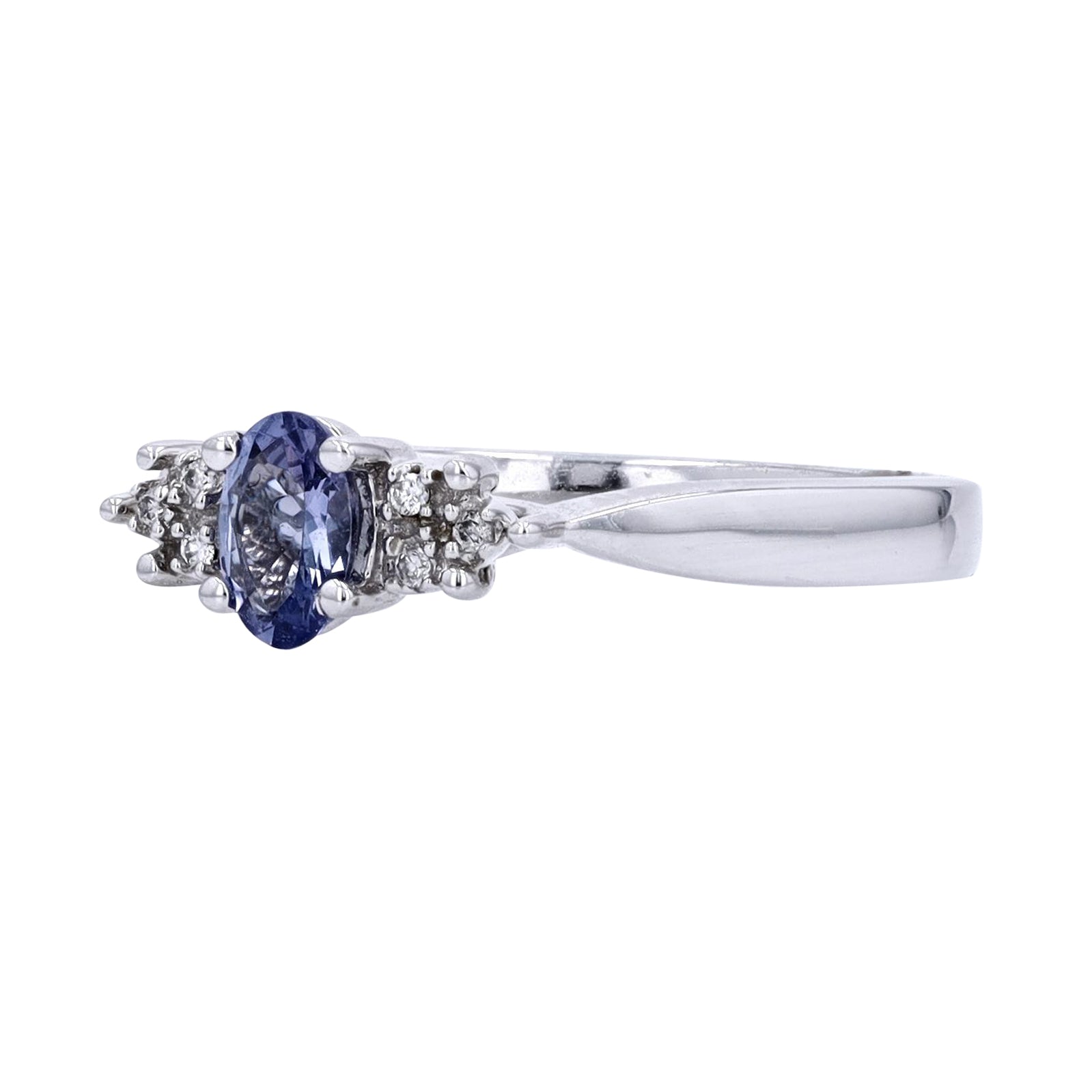 14K WG Oval Tanzanite Ring