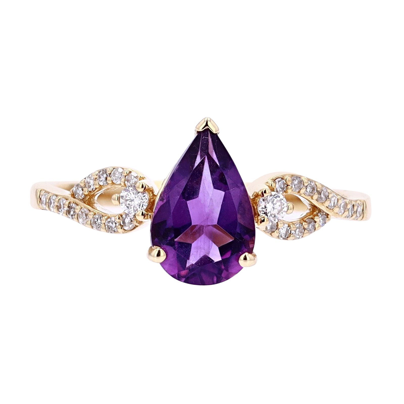 14K Pear Cut Gemstone Ring<p><strong>More Colors Available</p></strong>