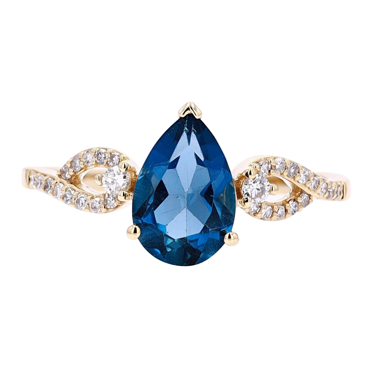 14K Pear Cut Gemstone Ring<p><strong>More Colors Available</p></strong>