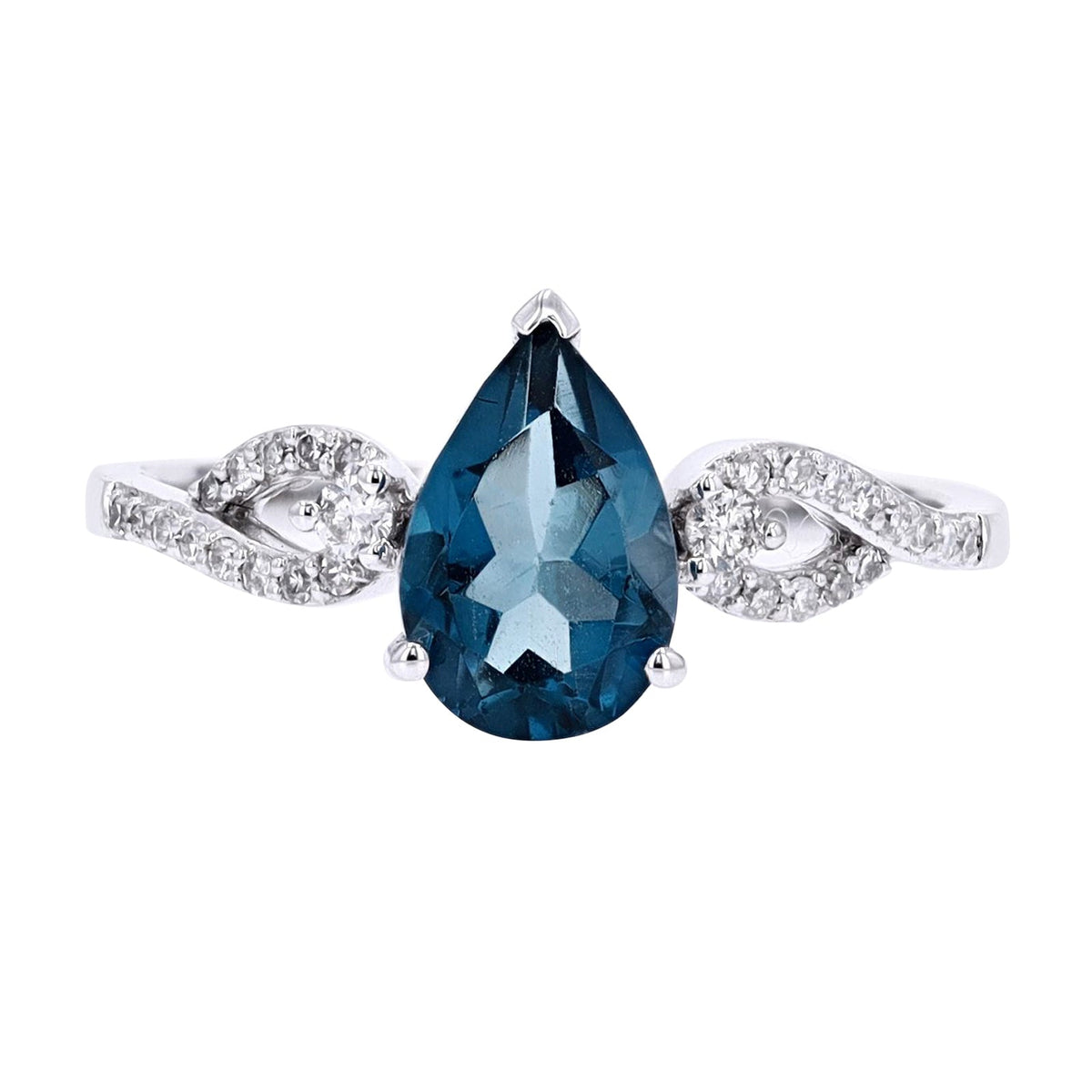 14K Pear Cut Gemstone Ring<p><strong>More Colors Available</p></strong>