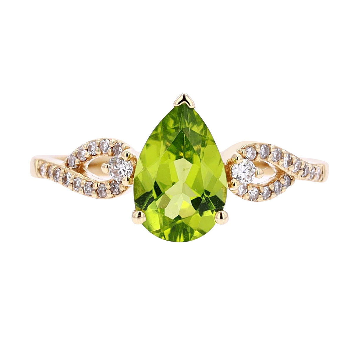14K Pear Cut Gemstone Ring<p><strong>More Colors Available</p></strong>