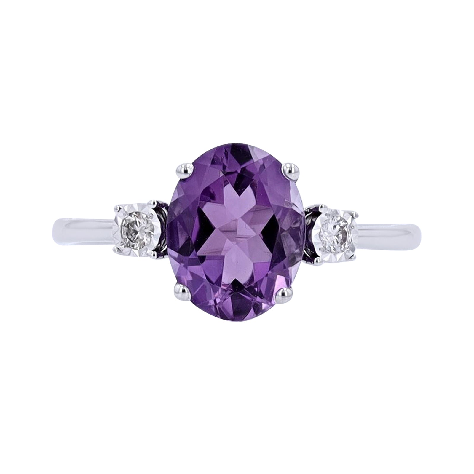 10K Oval Gemstone Three Stone Ring<p><strong>More Colors Available</p></strong>