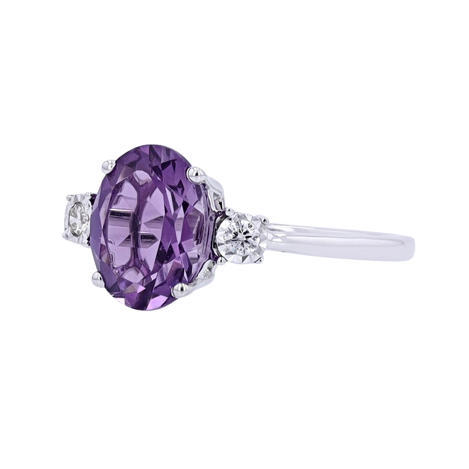 10K Oval Gemstone Three Stone Ring<p><strong>More Colors Available</p></strong>