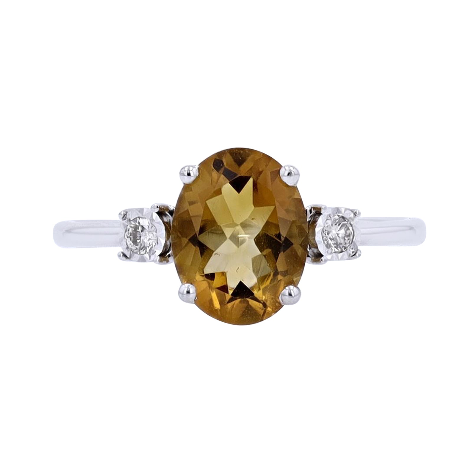 10K Oval Gemstone Three Stone Ring<p><strong>More Colors Available</p></strong>