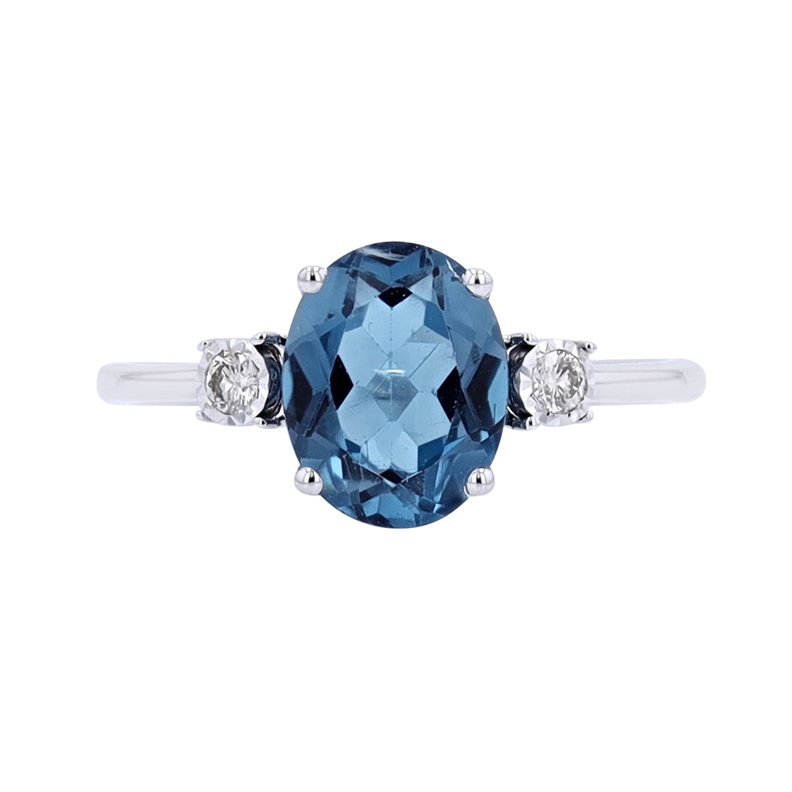 10K Oval Gemstone Three Stone Ring<p><strong>More Colors Available</p></strong>