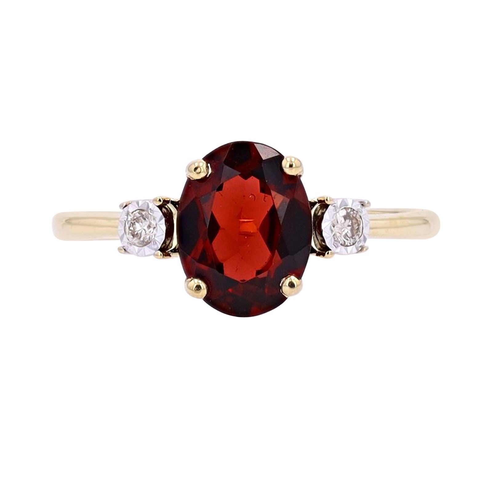 10K Oval Gemstone Three Stone Ring<p><strong>More Colors Available</p></strong>