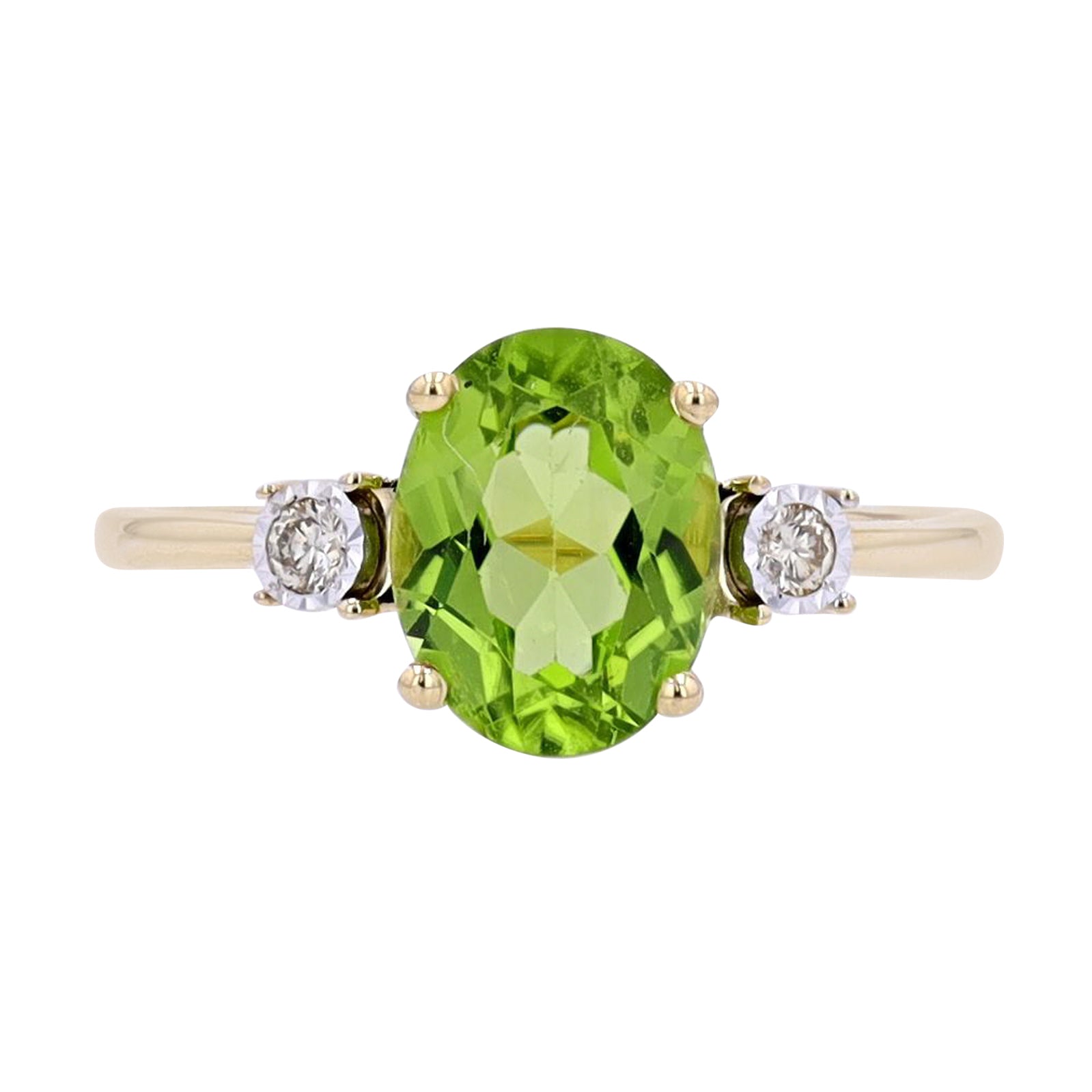10K Oval Gemstone Three Stone Ring<p><strong>More Colors Available</p></strong>