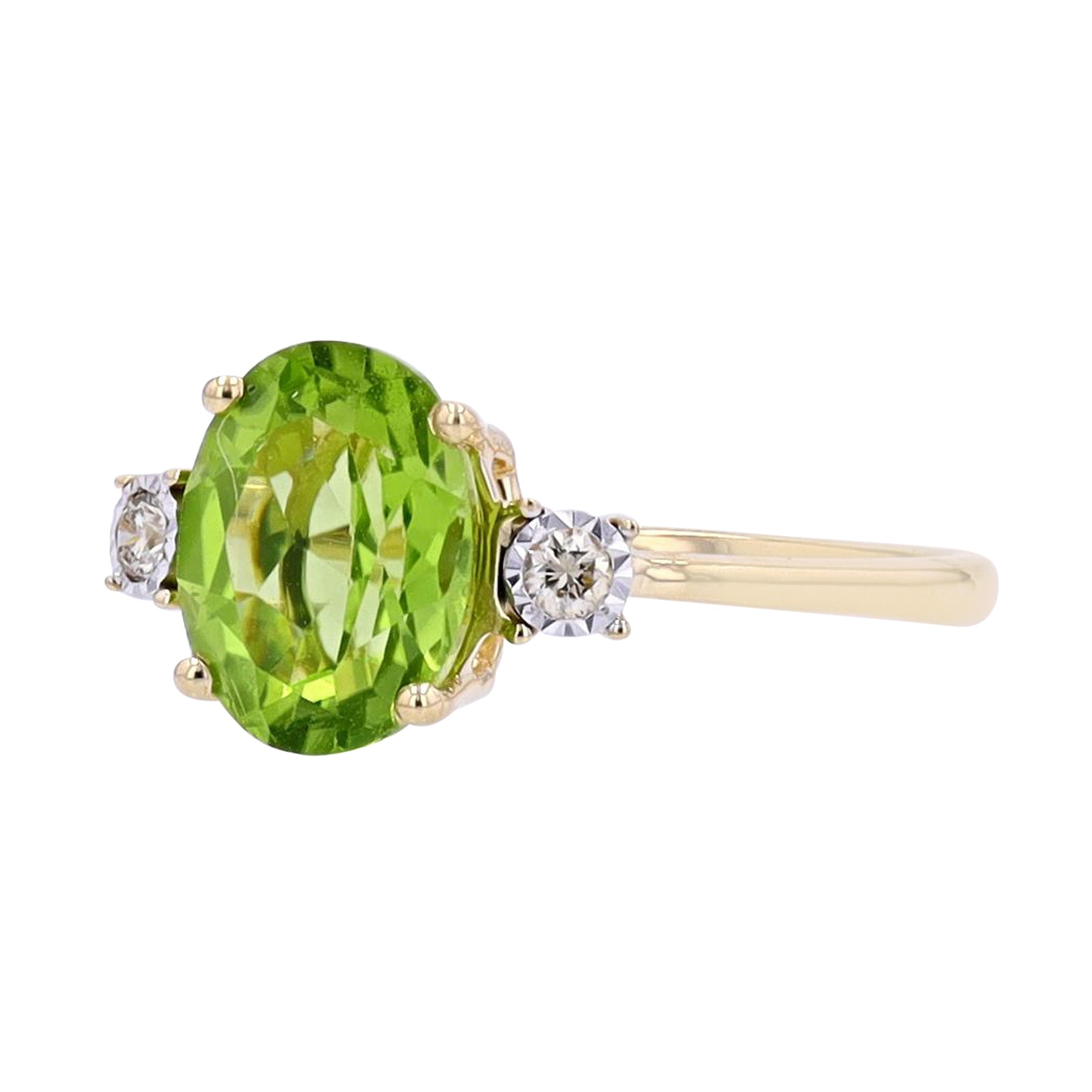10K Oval Gemstone Three Stone Ring<p><strong>More Colors Available</p></strong>