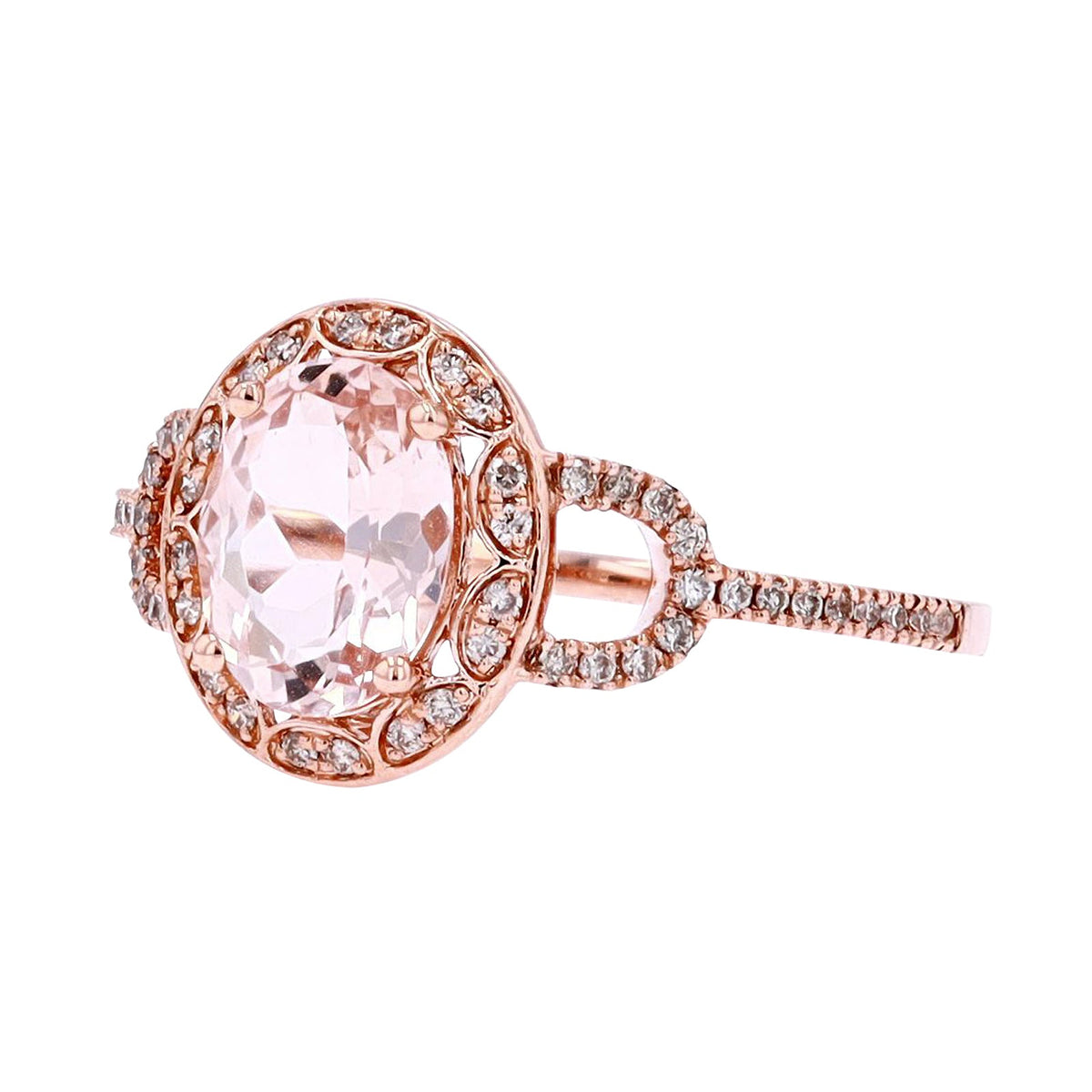 14K RG Oval Morganite Ring