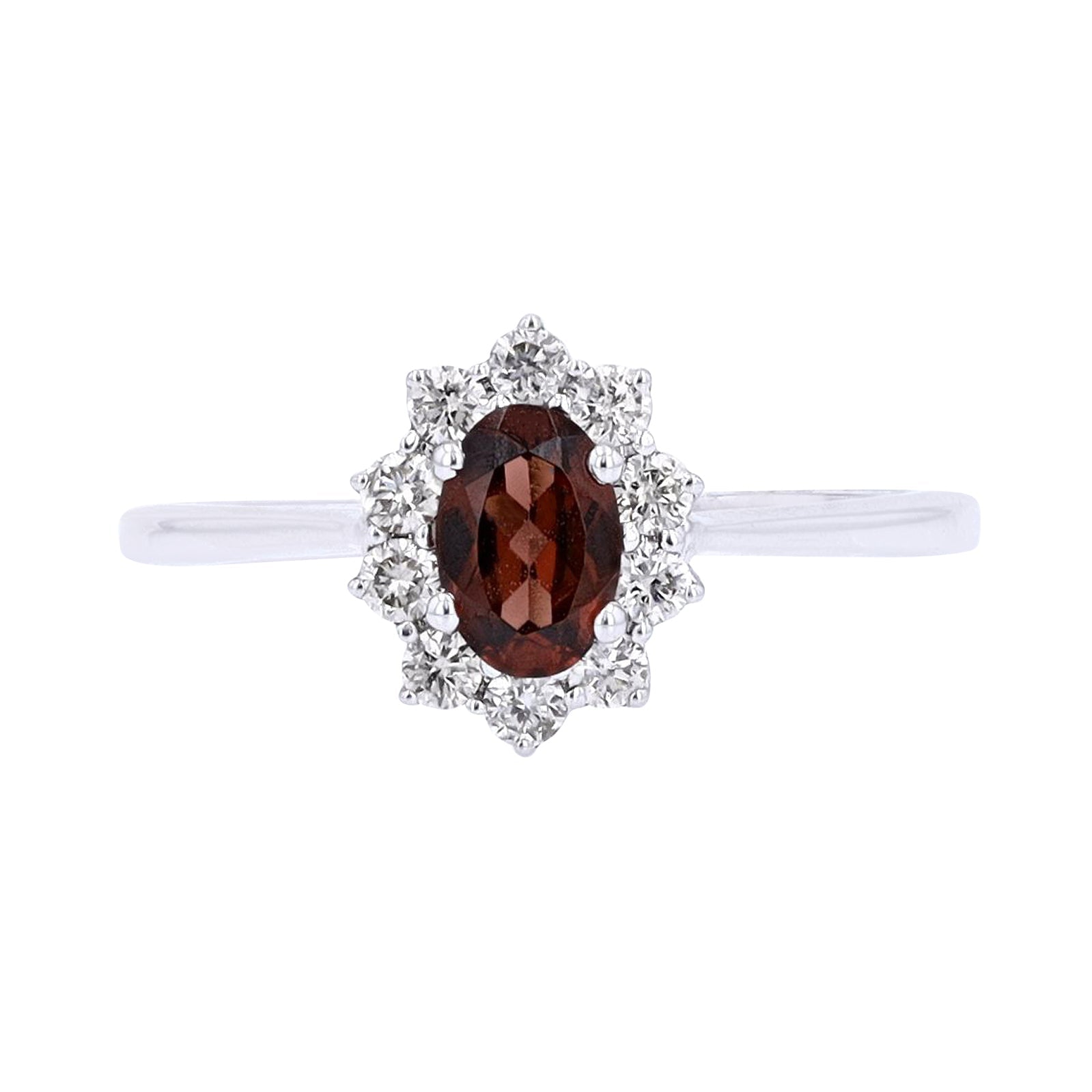 10K WG Gemstone & Diamond Ring<p><strong>More Colors Available</p></strong>