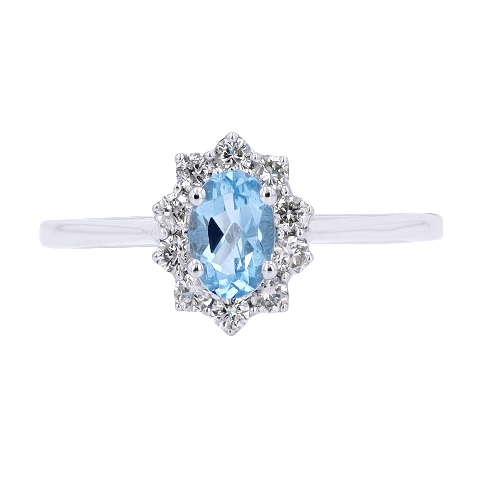 10K WG Gemstone & Diamond Ring<p><strong>More Colors Available</p></strong>