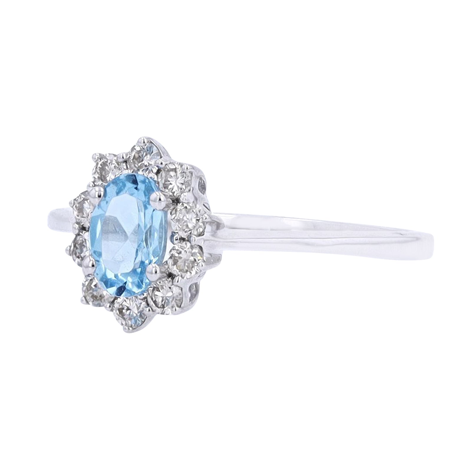10K WG Gemstone & Diamond Ring<p><strong>More Colors Available</p></strong>