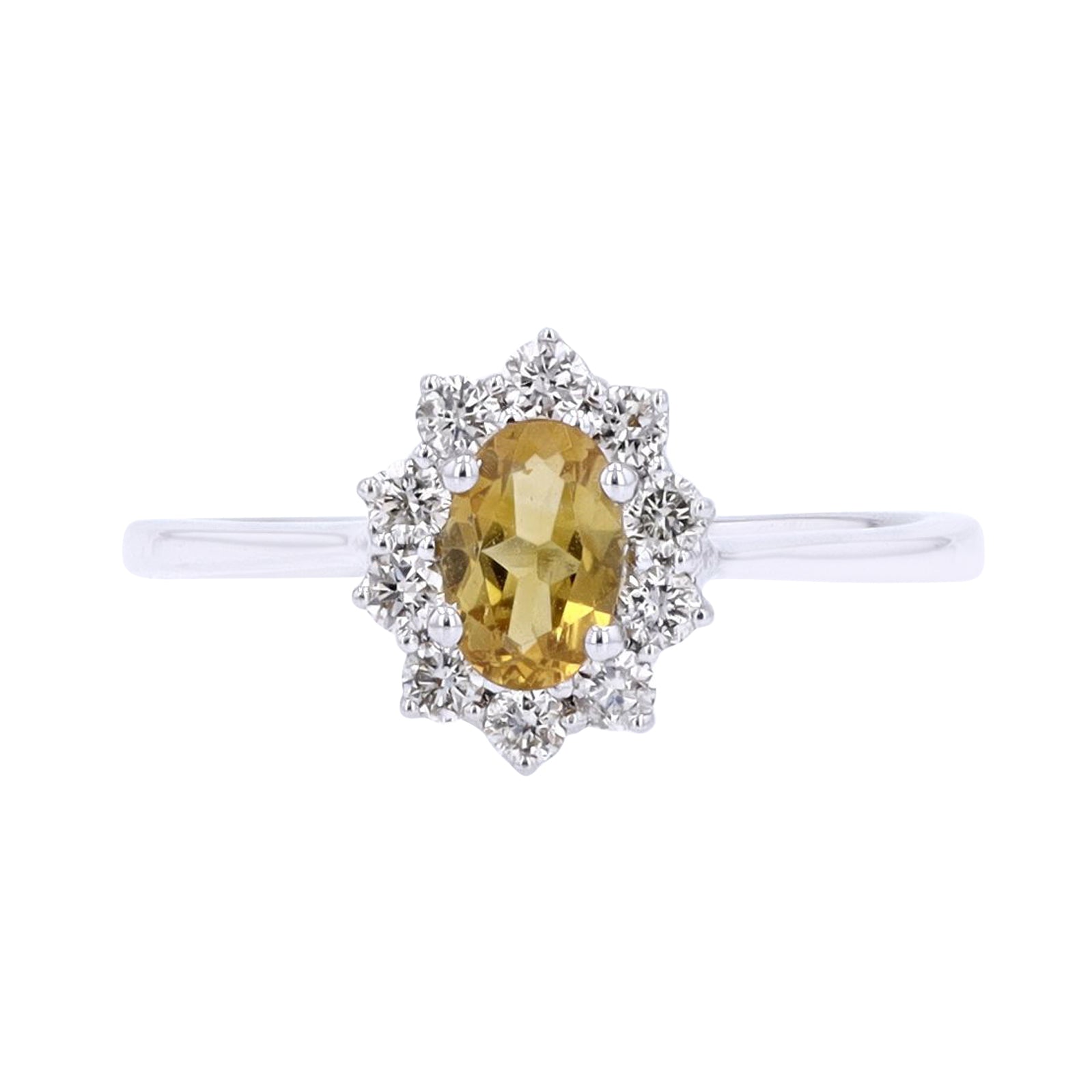 10K WG Gemstone & Diamond Ring<p><strong>More Colors Available</p></strong>