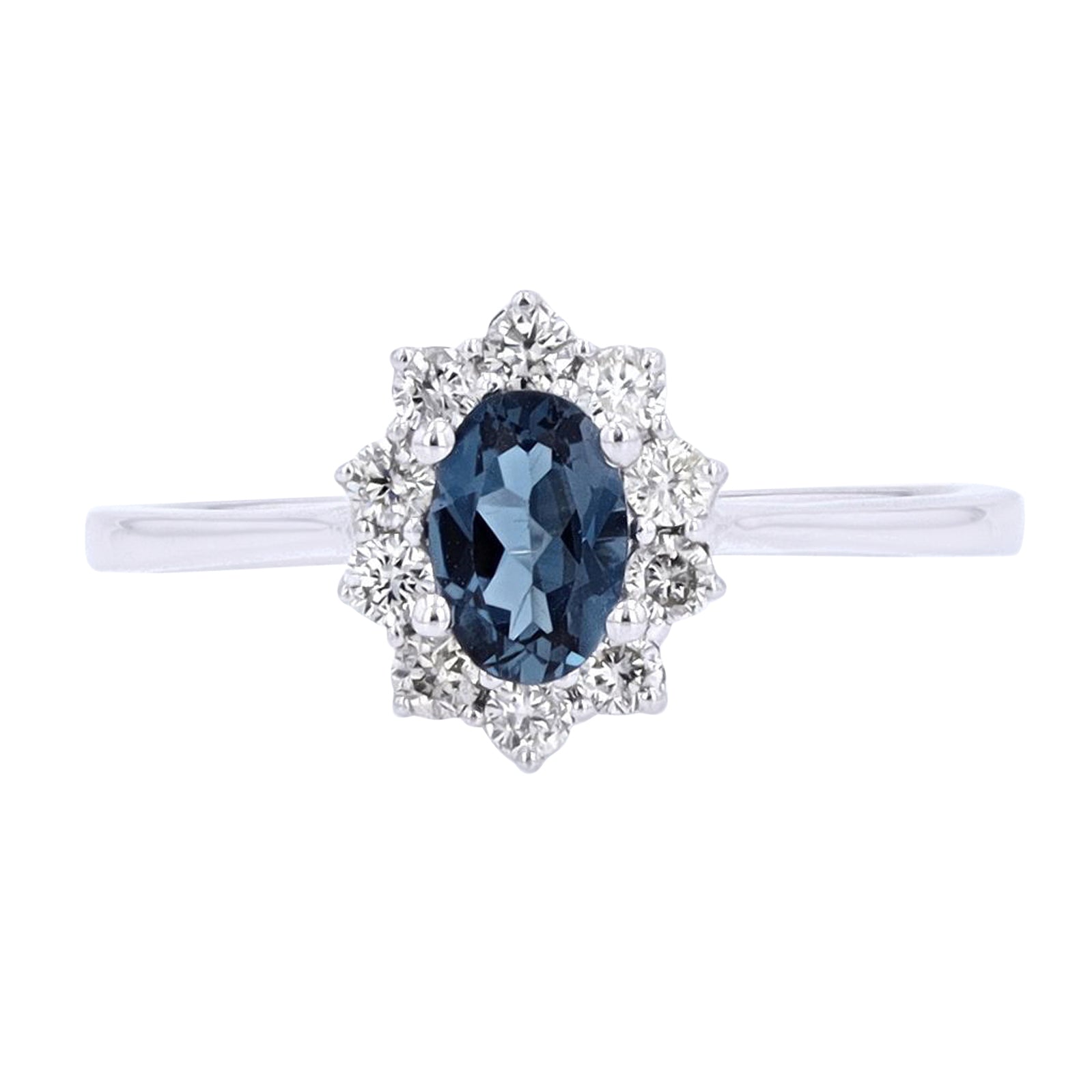 10K WG Gemstone & Diamond Ring<p><strong>More Colors Available</p></strong>