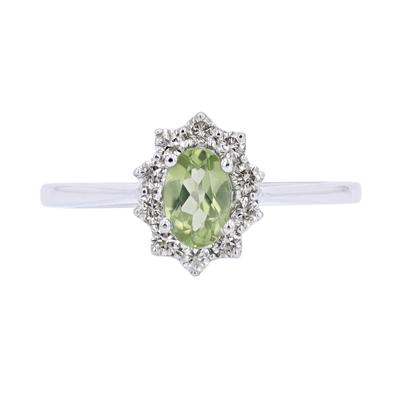 10K WG Gemstone & Diamond Ring<p><strong>More Colors Available</p></strong>