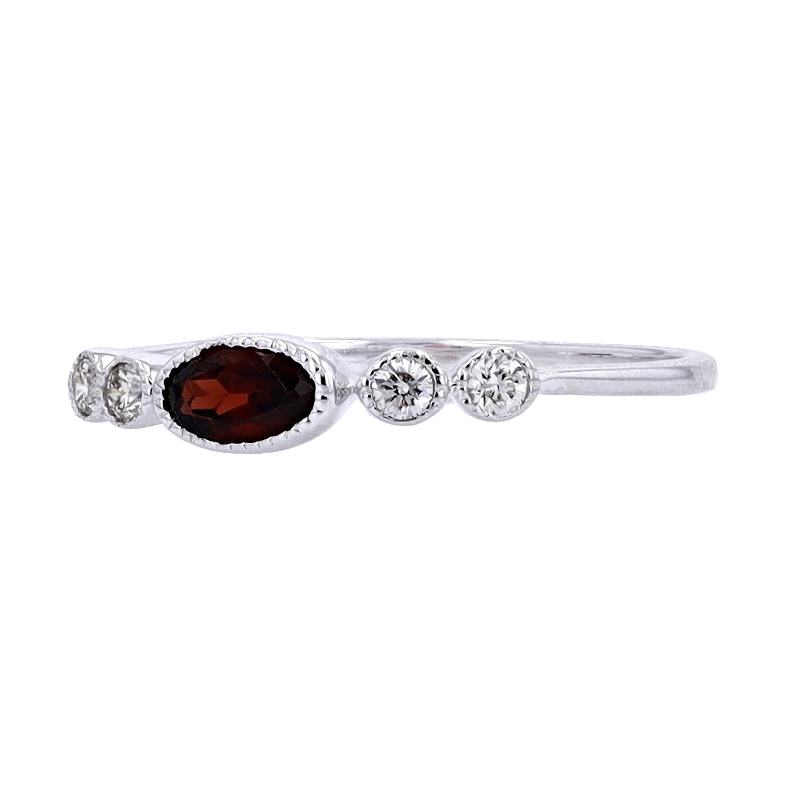 10K WG Oval Garnet Ring