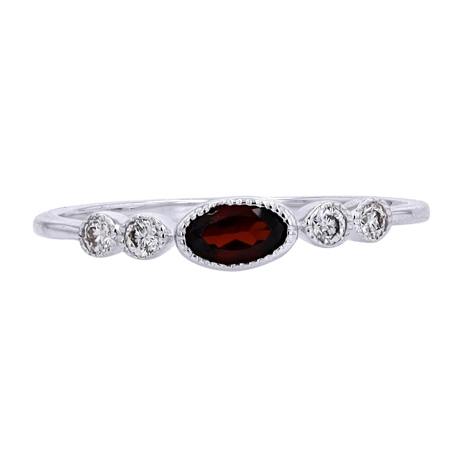 10K WG Oval Garnet Ring