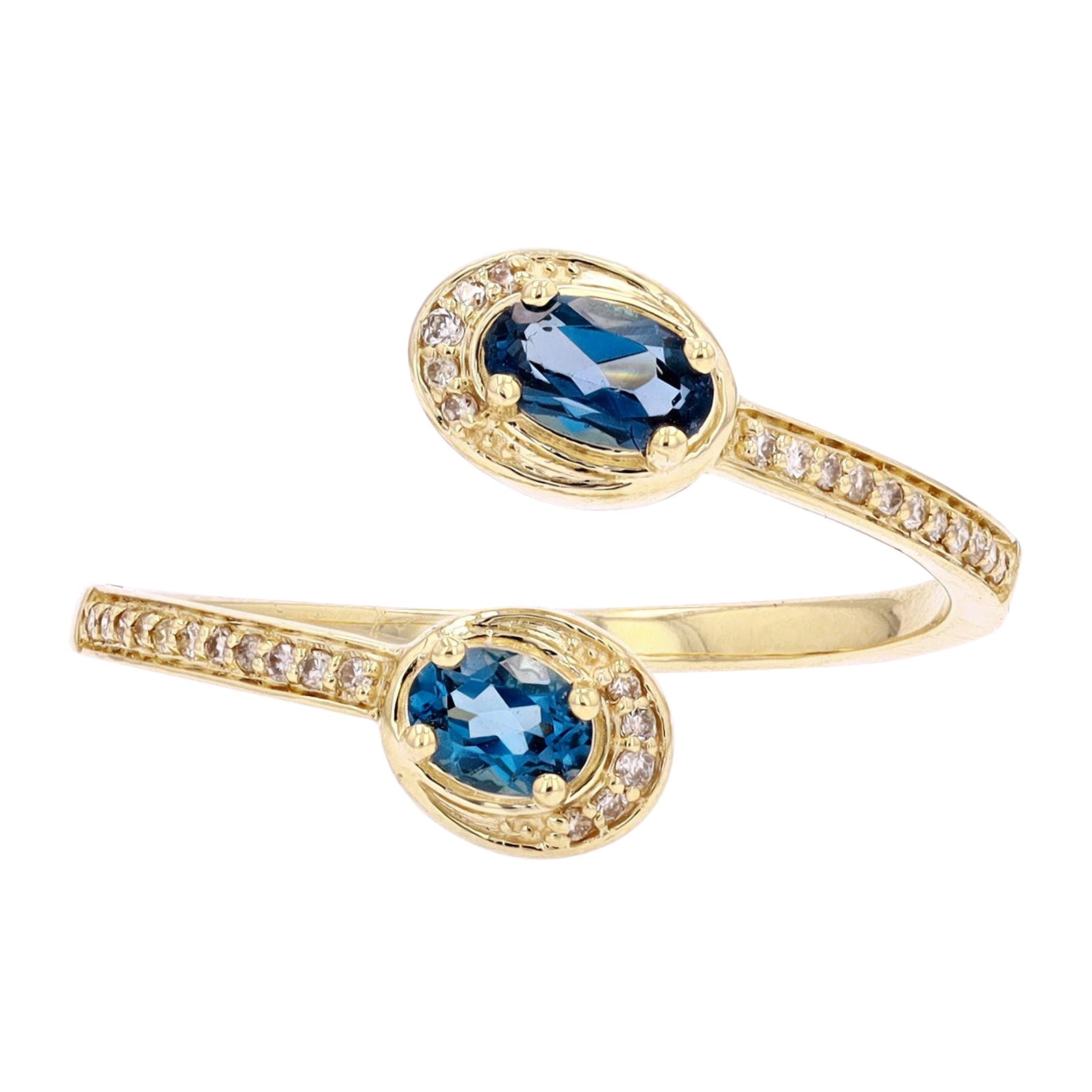 10K London Blue Topaz Bypass Ring<p><strong>More Colors Available</p></strong>