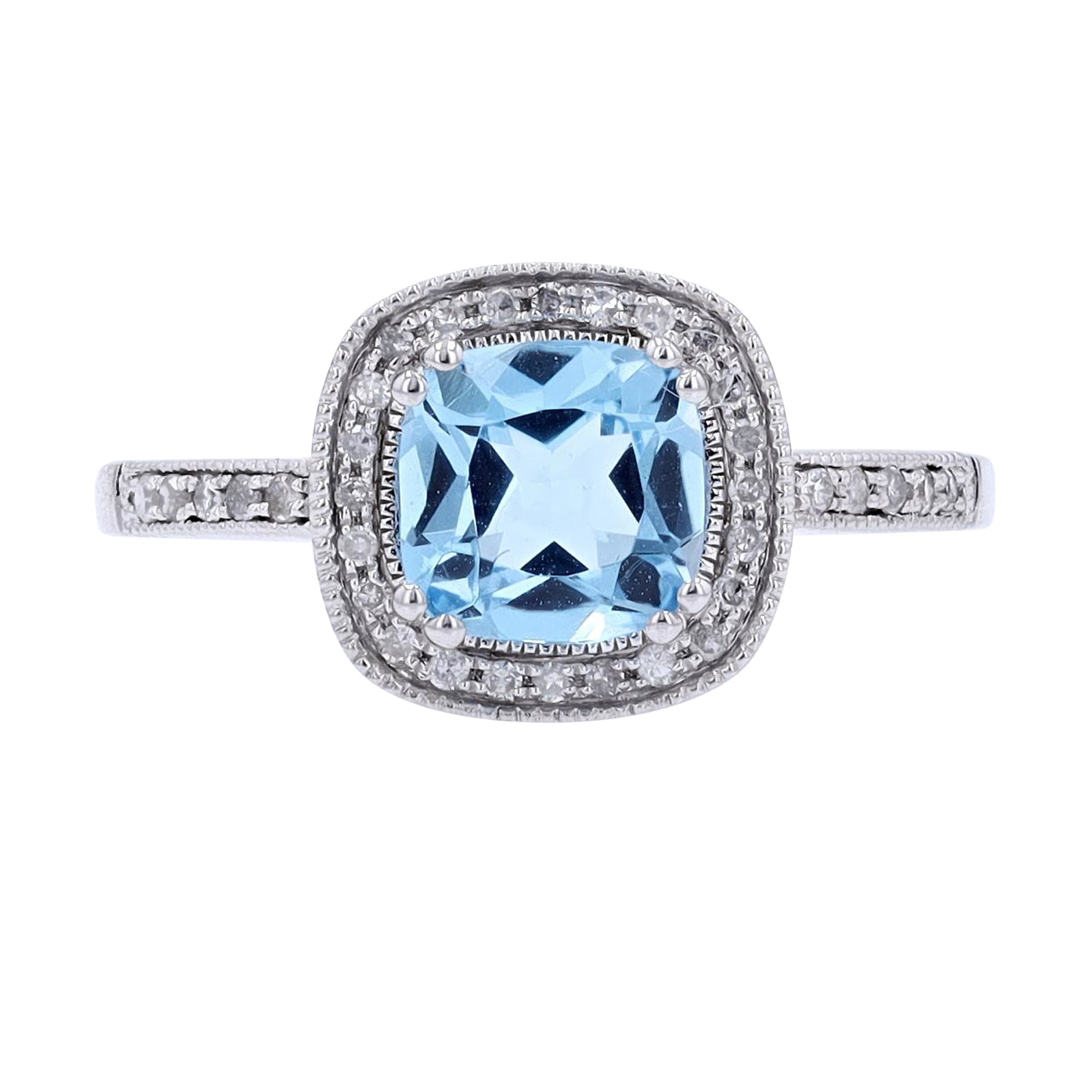 10K WG Gemstone Halo Ring<p><strong>More Colors Available</p></strong>