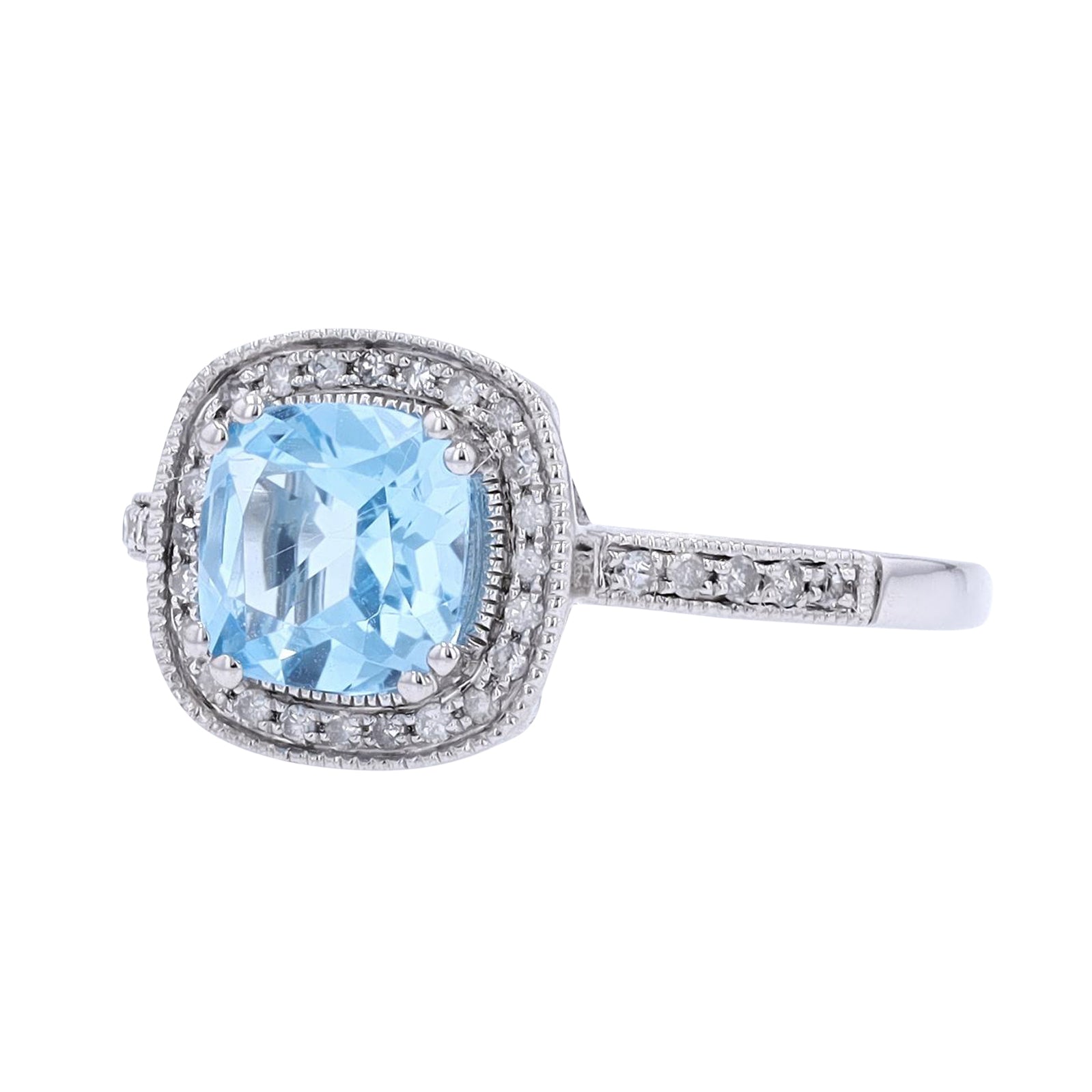 10K WG Gemstone Halo Ring<p><strong>More Colors Available</p></strong>