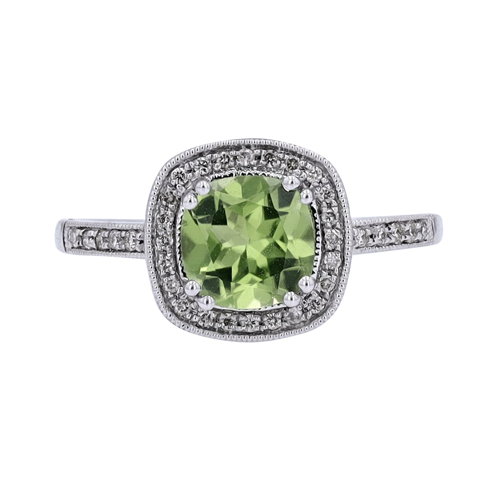 10K WG Gemstone Halo Ring<p><strong>More Colors Available</p></strong>