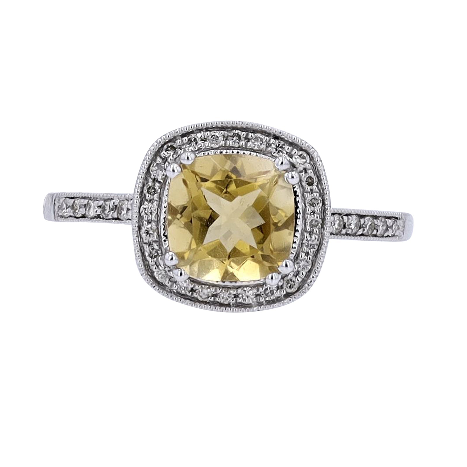 10K WG Gemstone Halo Ring<p><strong>More Colors Available</p></strong>