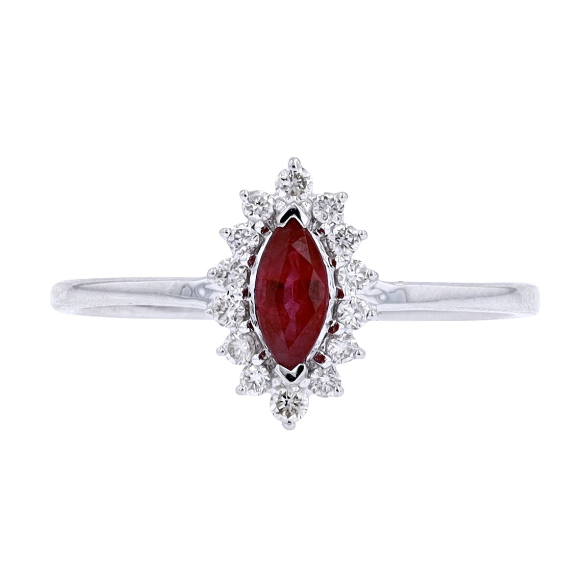 14K WG Marquise Gemstone Ring<p><strong>More Colors Available</p></strong>