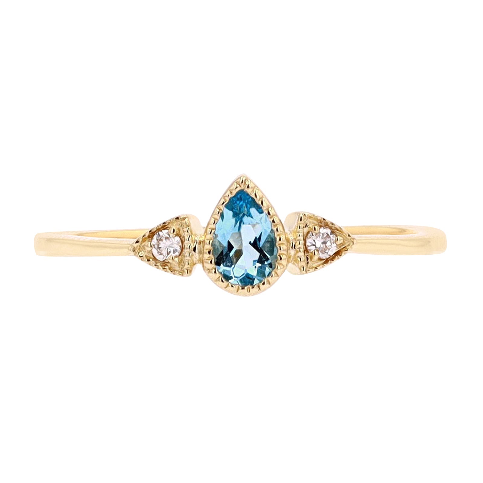 10K Blue Topaz Center Ring<p><strong>More Colors Available</p></strong>