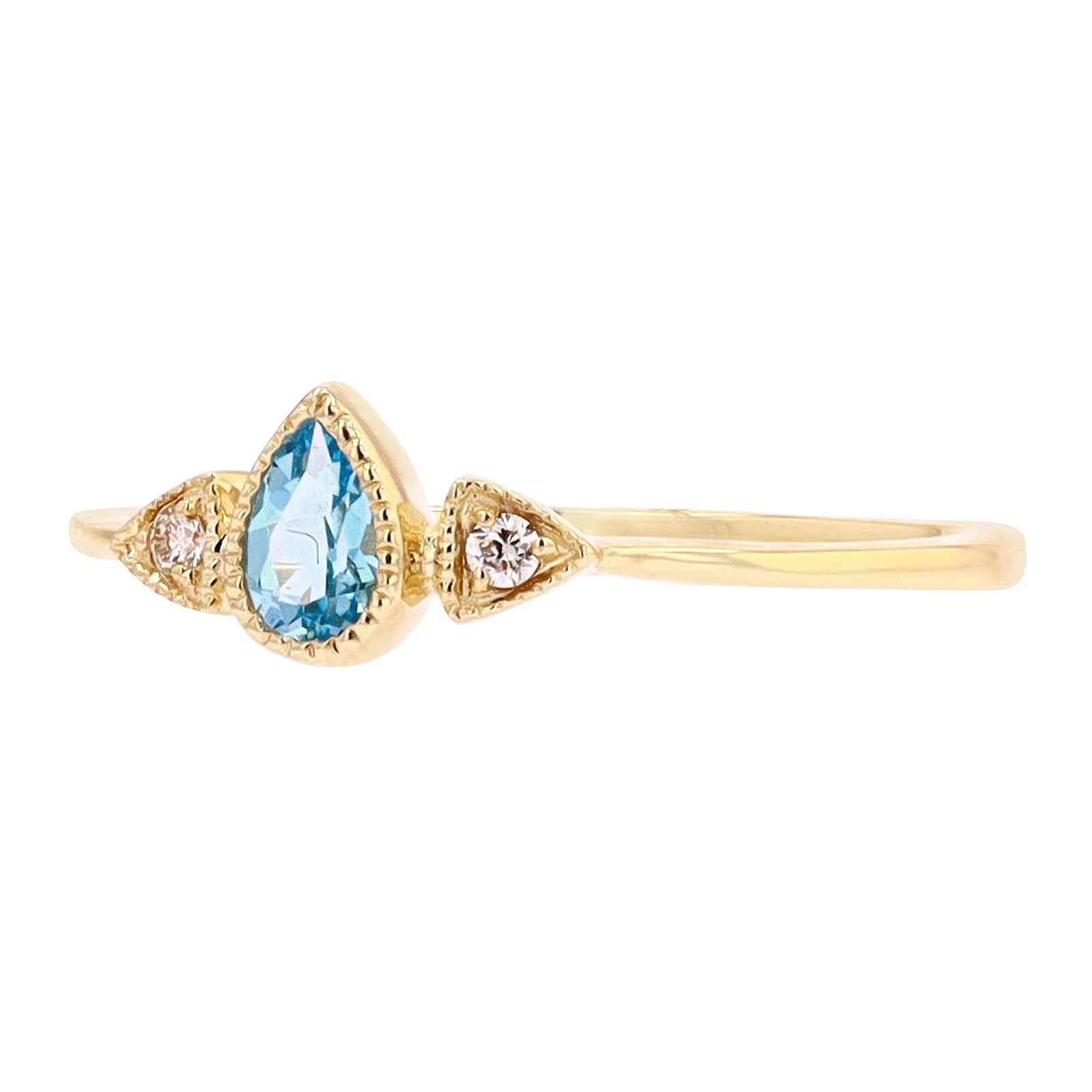 10K Blue Topaz Center Ring<p><strong>More Colors Available</p></strong>