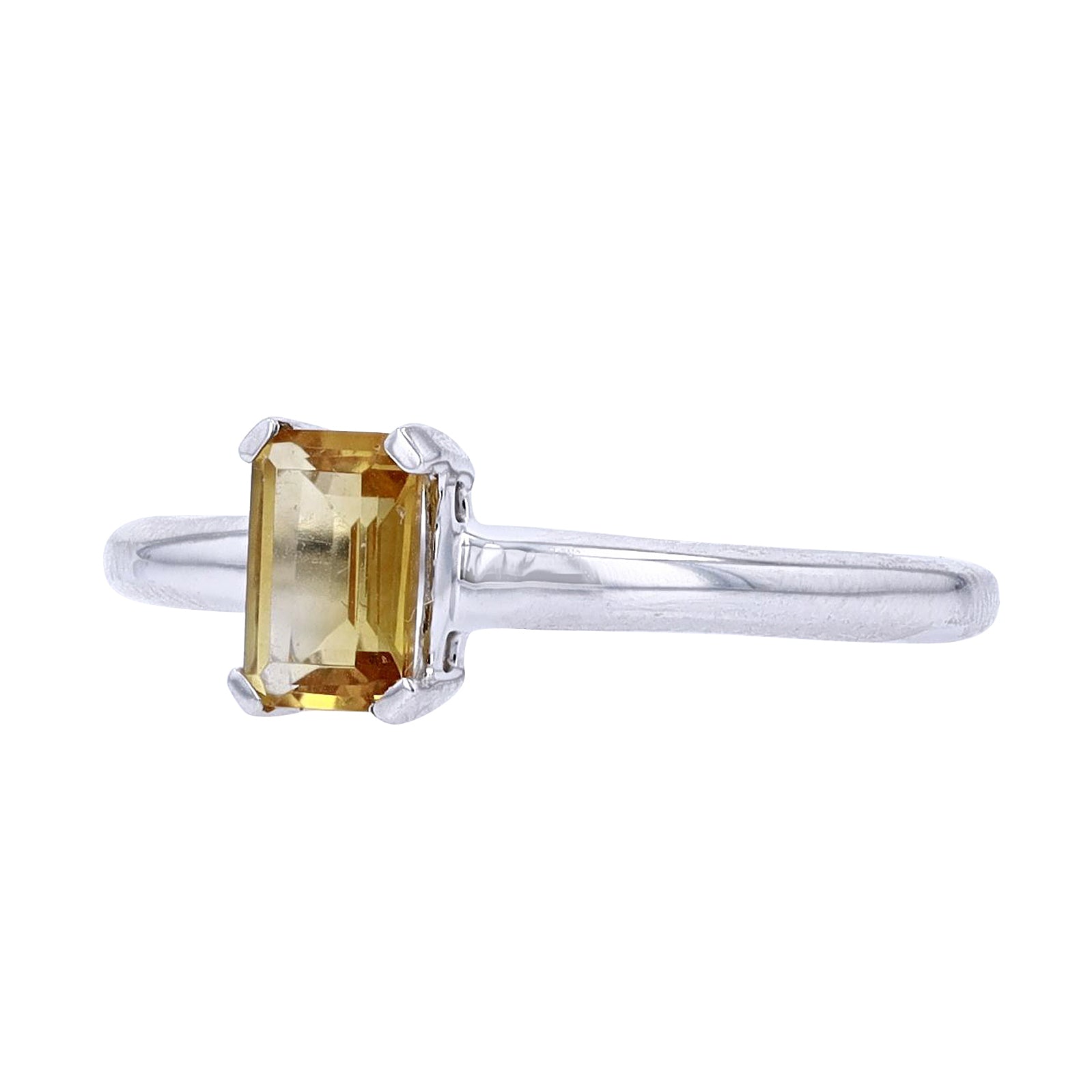 10K Solitaire Emerald Cut Gemstone Ring<p><strong>More Colors Available</p></strong>