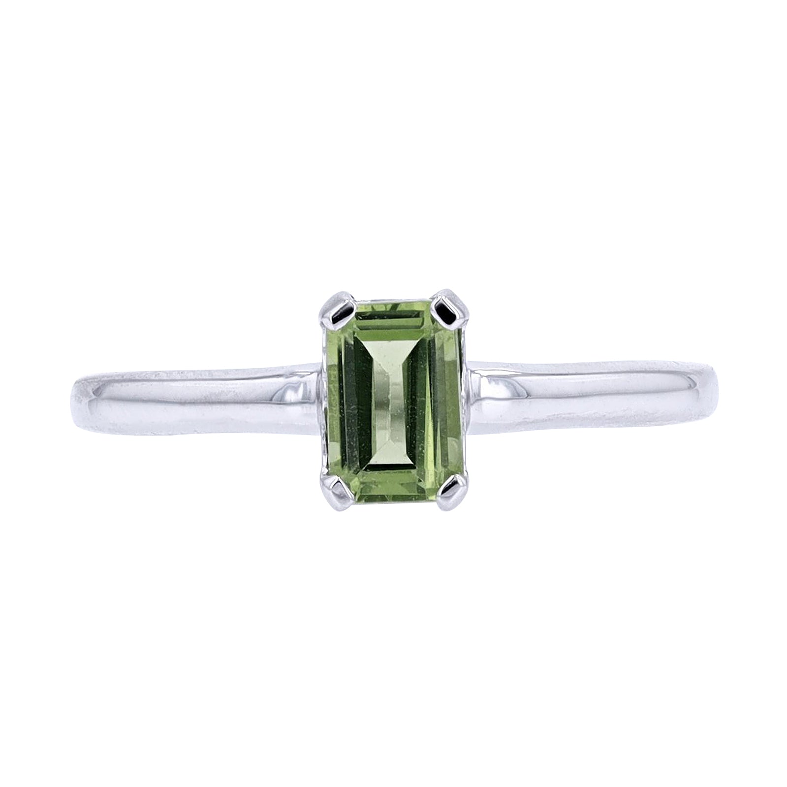 10K Solitaire Emerald Cut Gemstone Ring<p><strong>More Colors Available</p></strong>