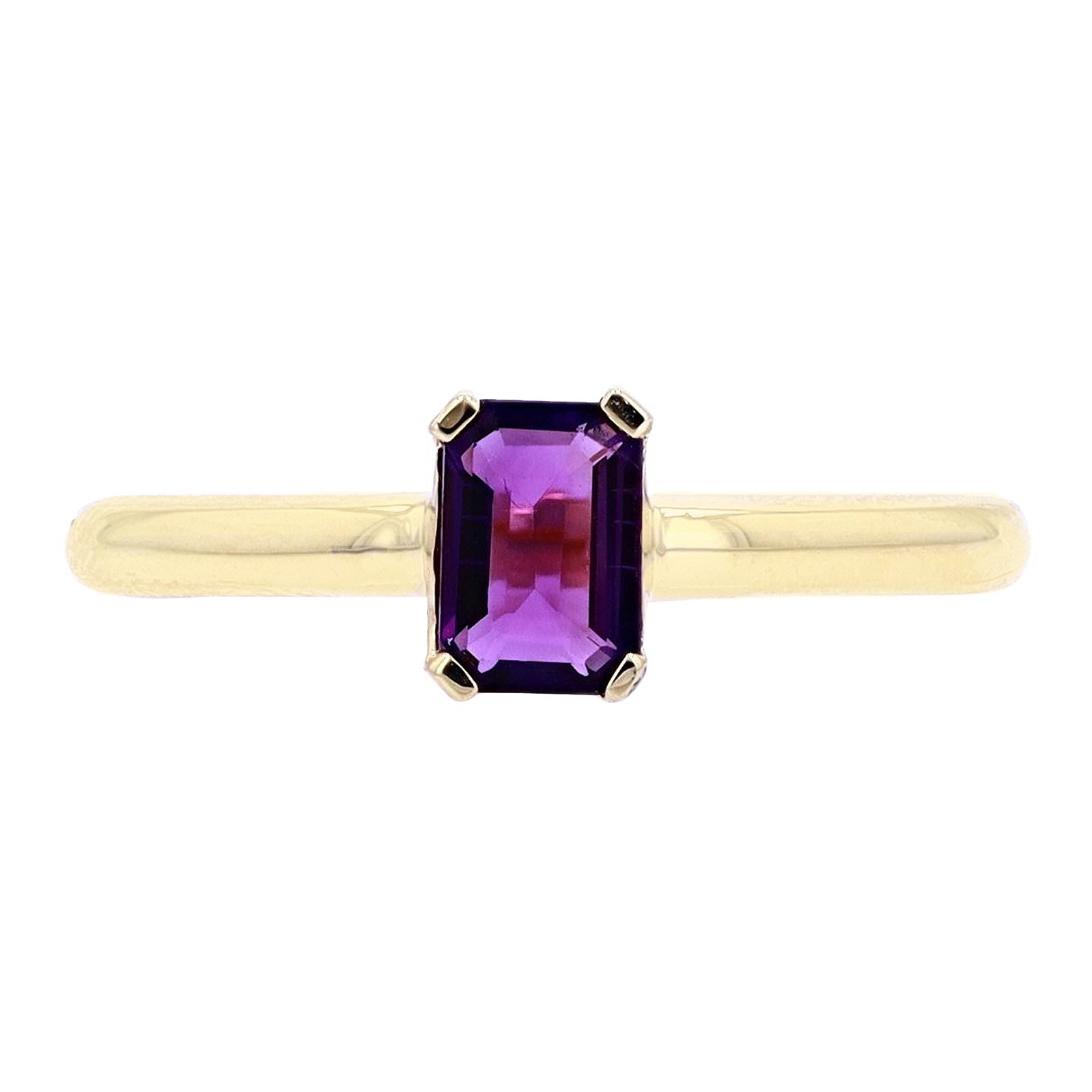 10K Solitaire Emerald Cut Gemstone Ring<p><strong>More Colors Available</p></strong>