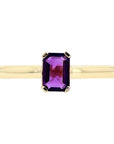 10K Solitaire Emerald Cut Gemstone RingMore Colors Available