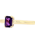10K Solitaire Emerald Cut Gemstone RingMore Colors Available