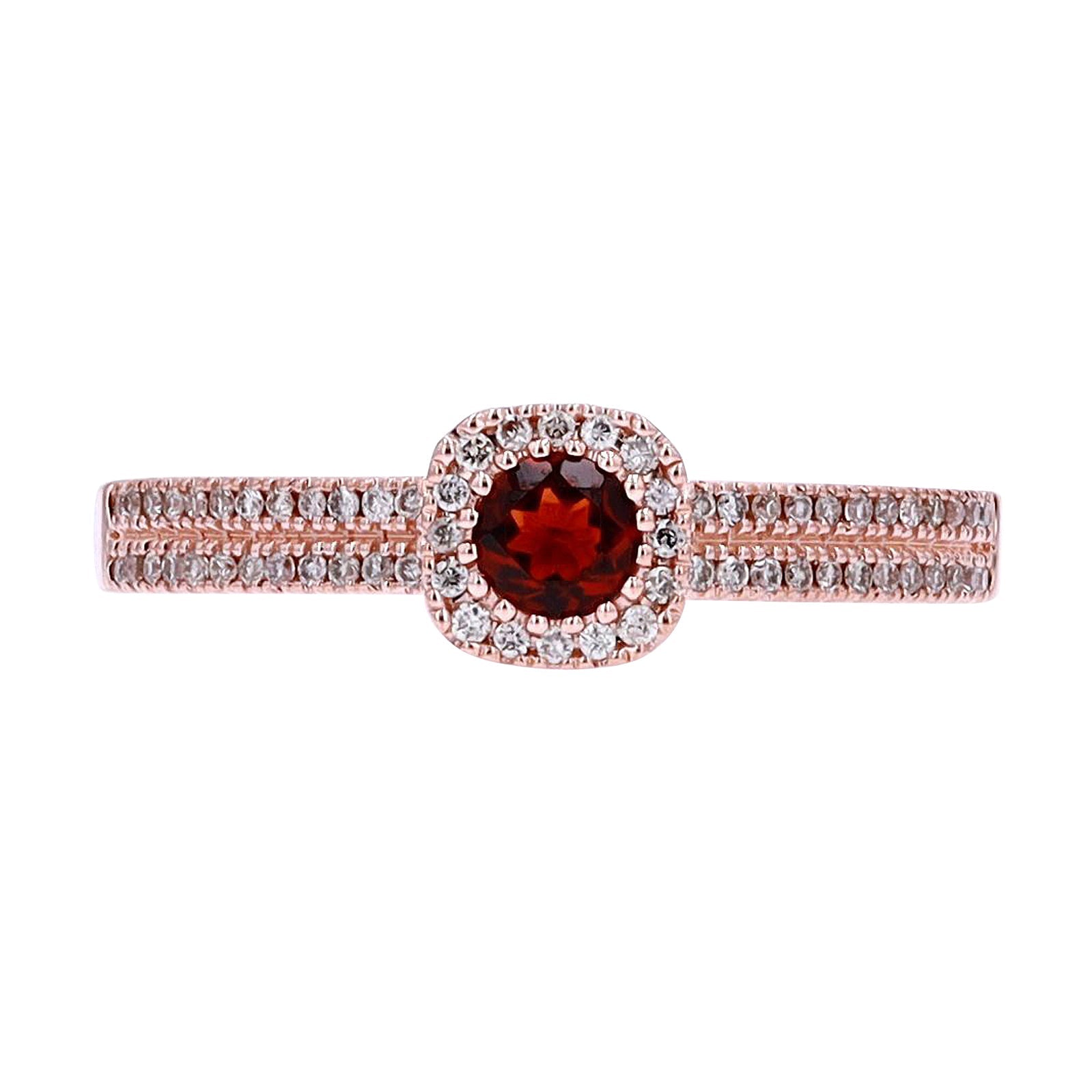 10K RG Garnet Halo Ring<p><strong>More Colors Available</p></strong>
