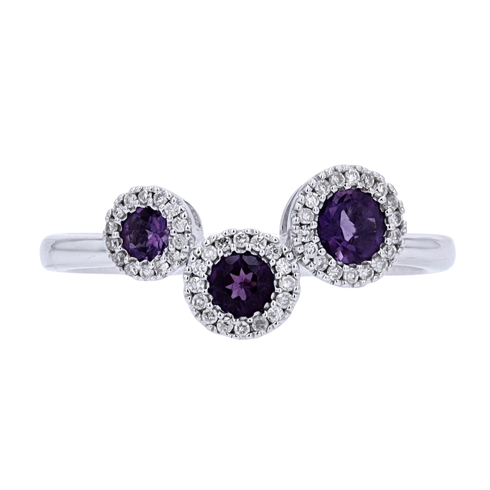 10K Three Stone Amethyst Ring<p><strong>More Colors Available</p></strong>