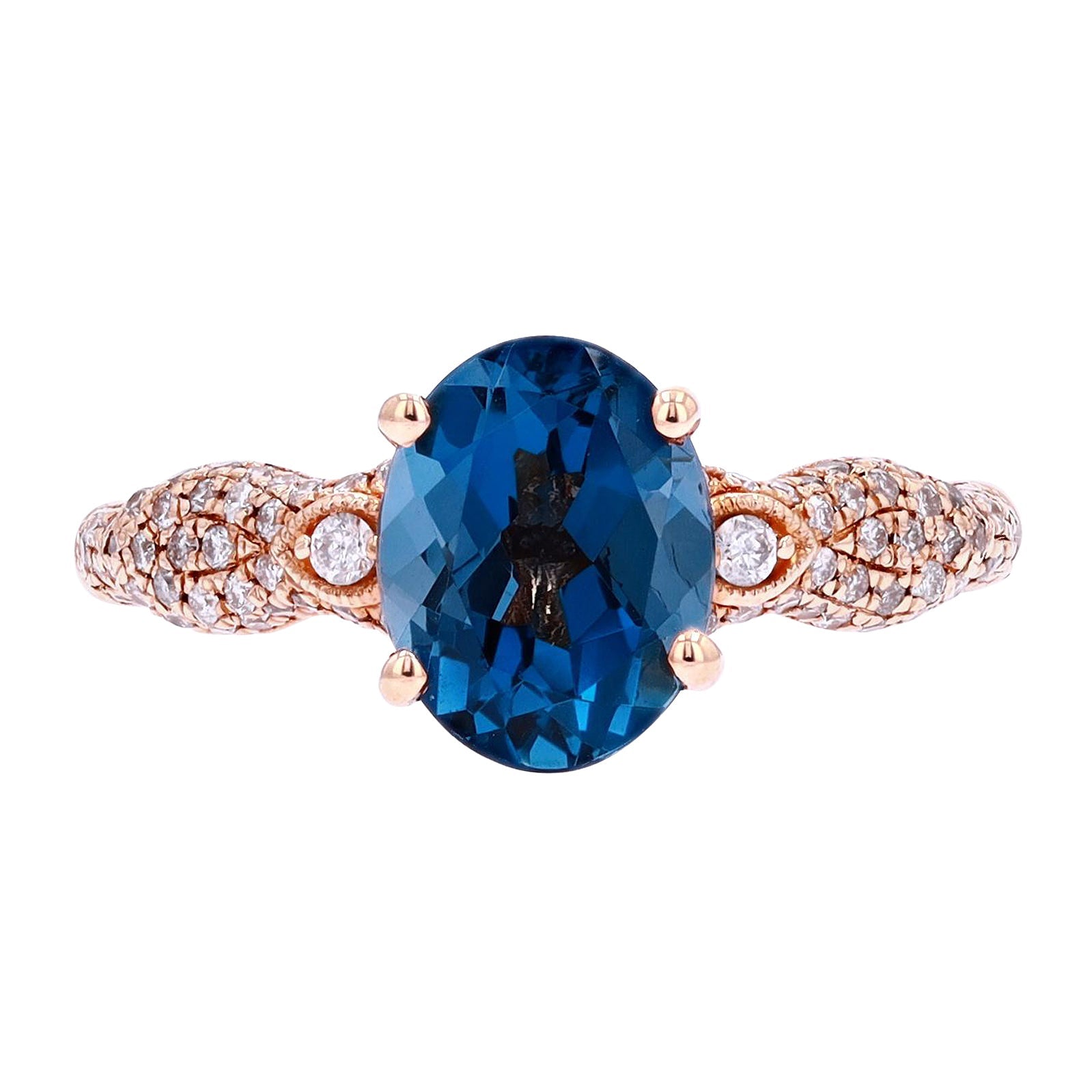 14K RG London Blue Topaz Ring