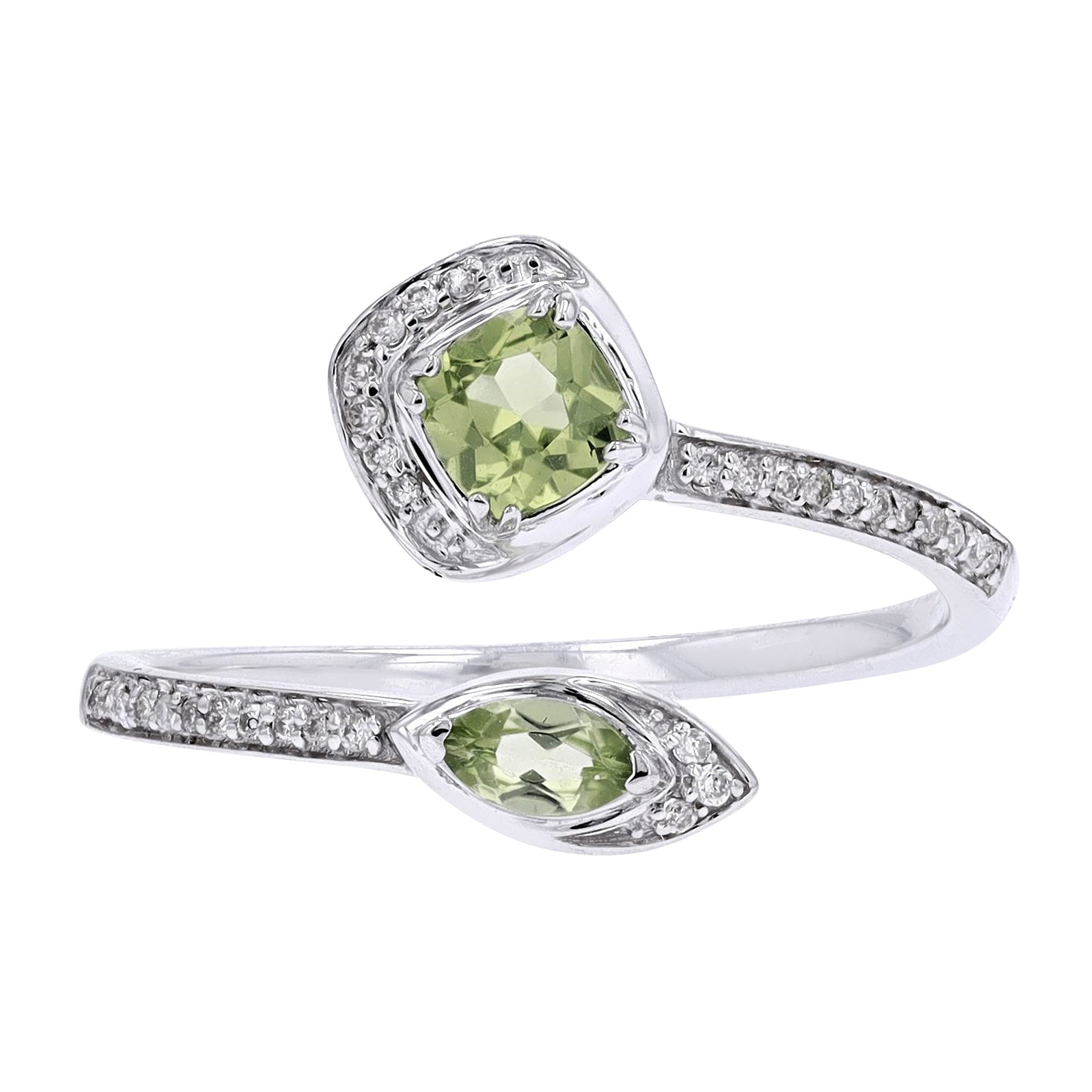 10K WG Peridot Cuff Ring
