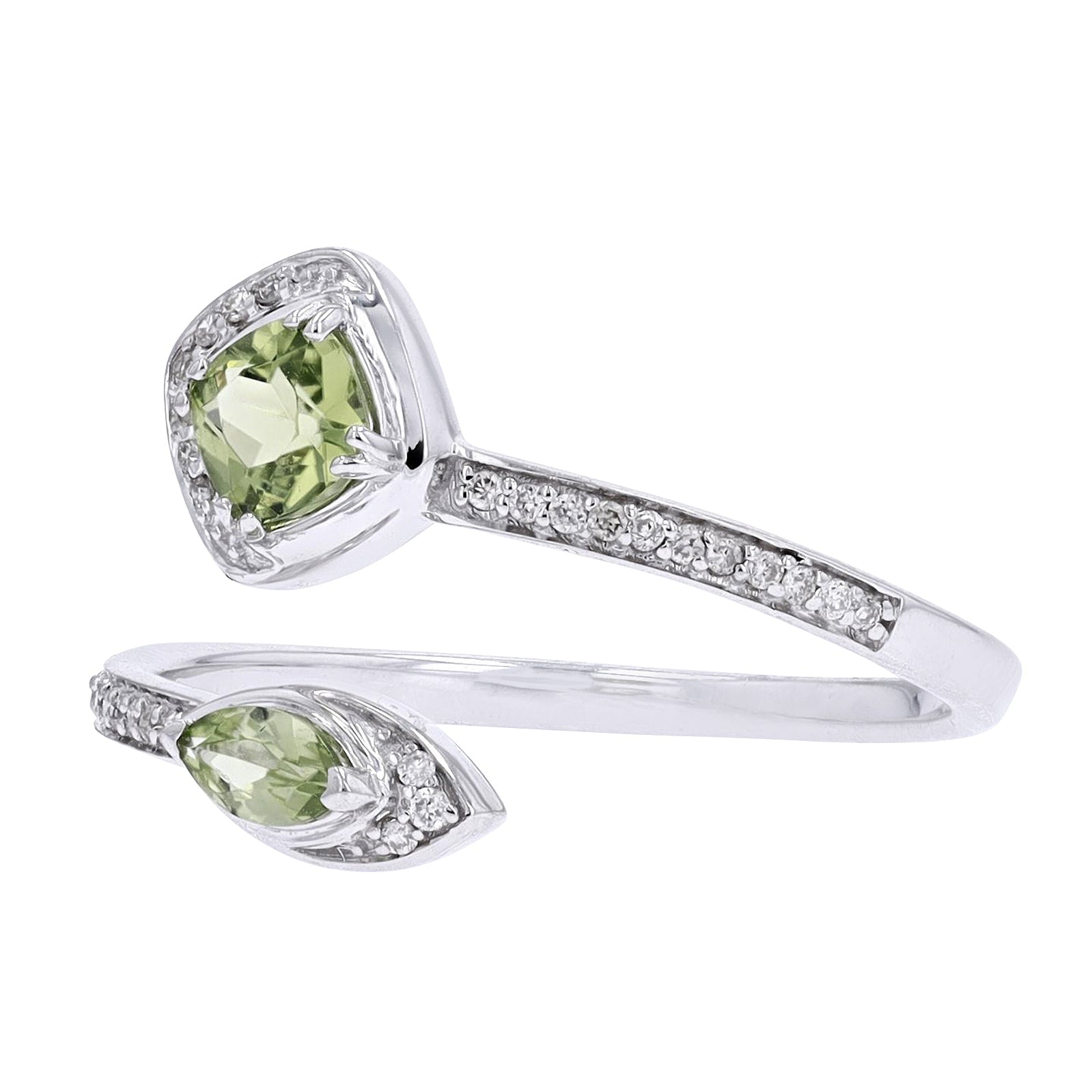 10K WG Peridot Cuff Ring