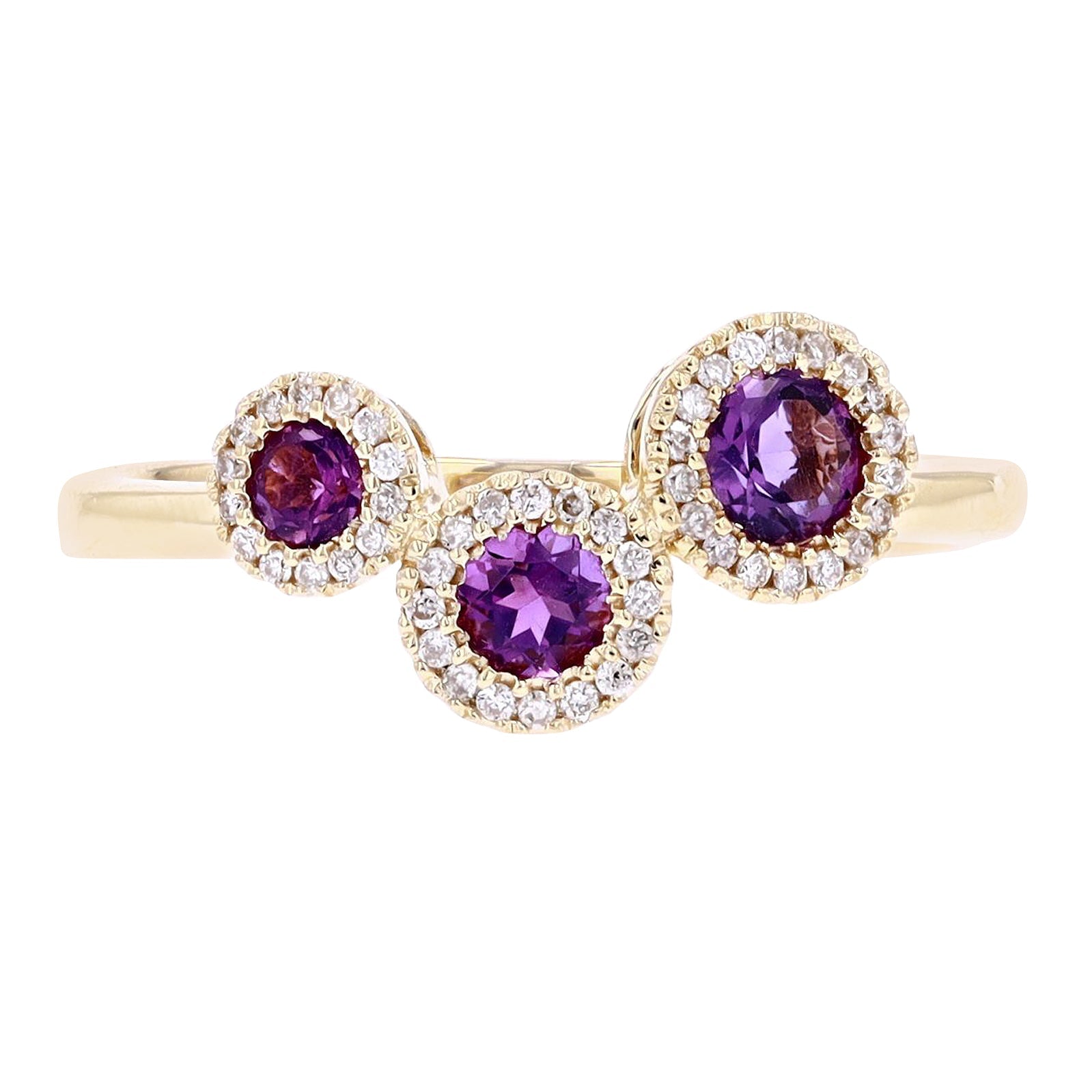 10K Three Stone Amethyst Ring<p><strong>More Colors Available</p></strong>