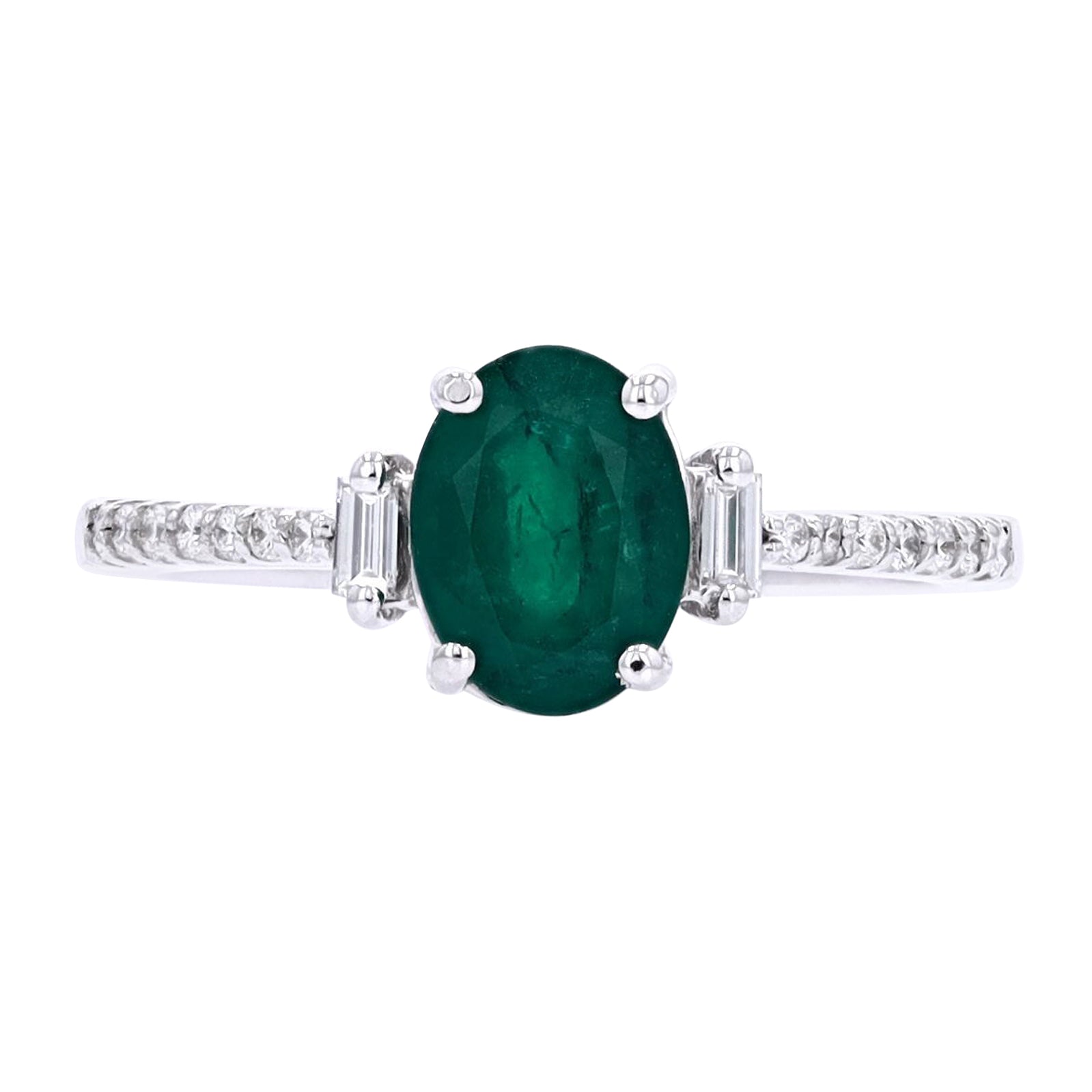 14K WG EFFY Emerald Ring