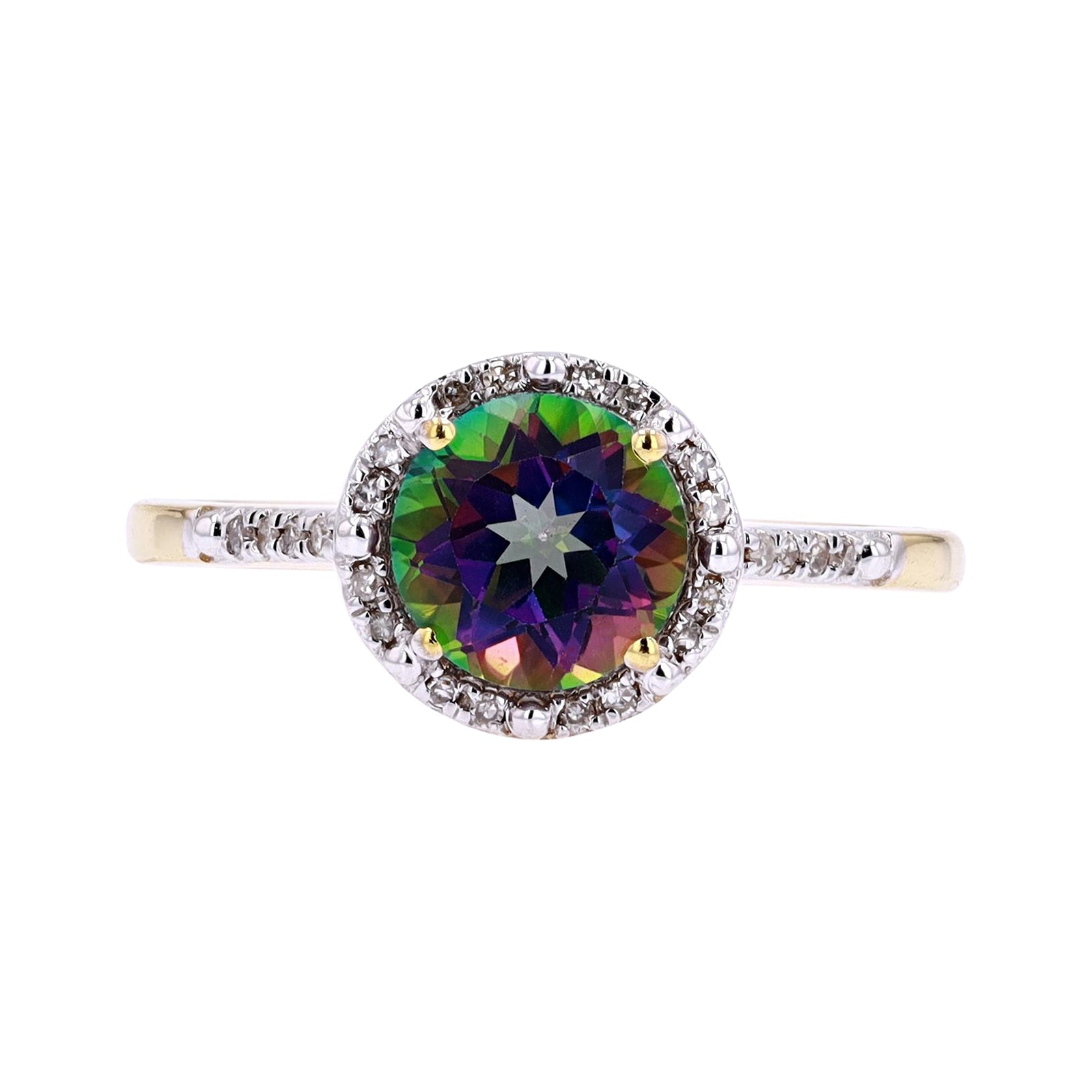 10K Halo Gemstone Ring<p><strong>More Colors Available</p></strong>
