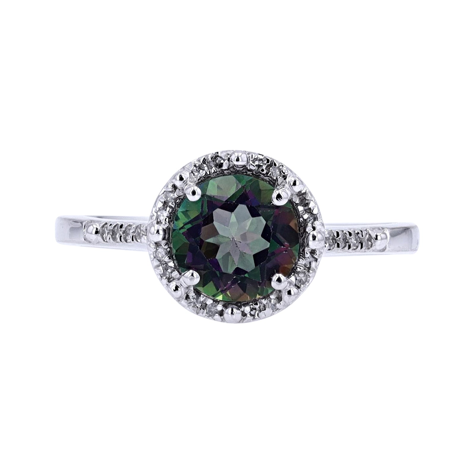 10K Halo Gemstone Ring<p><strong>More Colors Available</p></strong>
