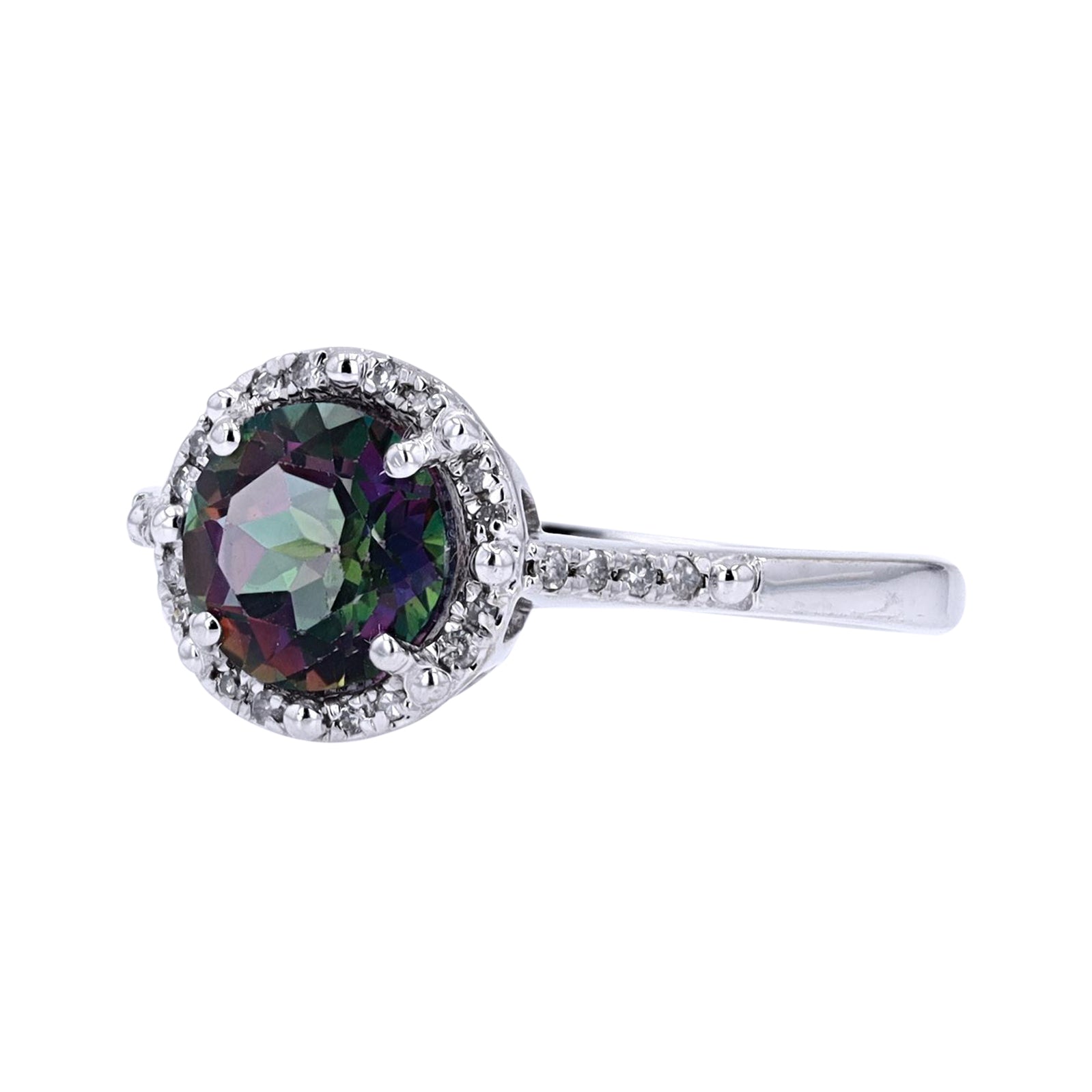 10K Halo Gemstone Ring<p><strong>More Colors Available</p></strong>
