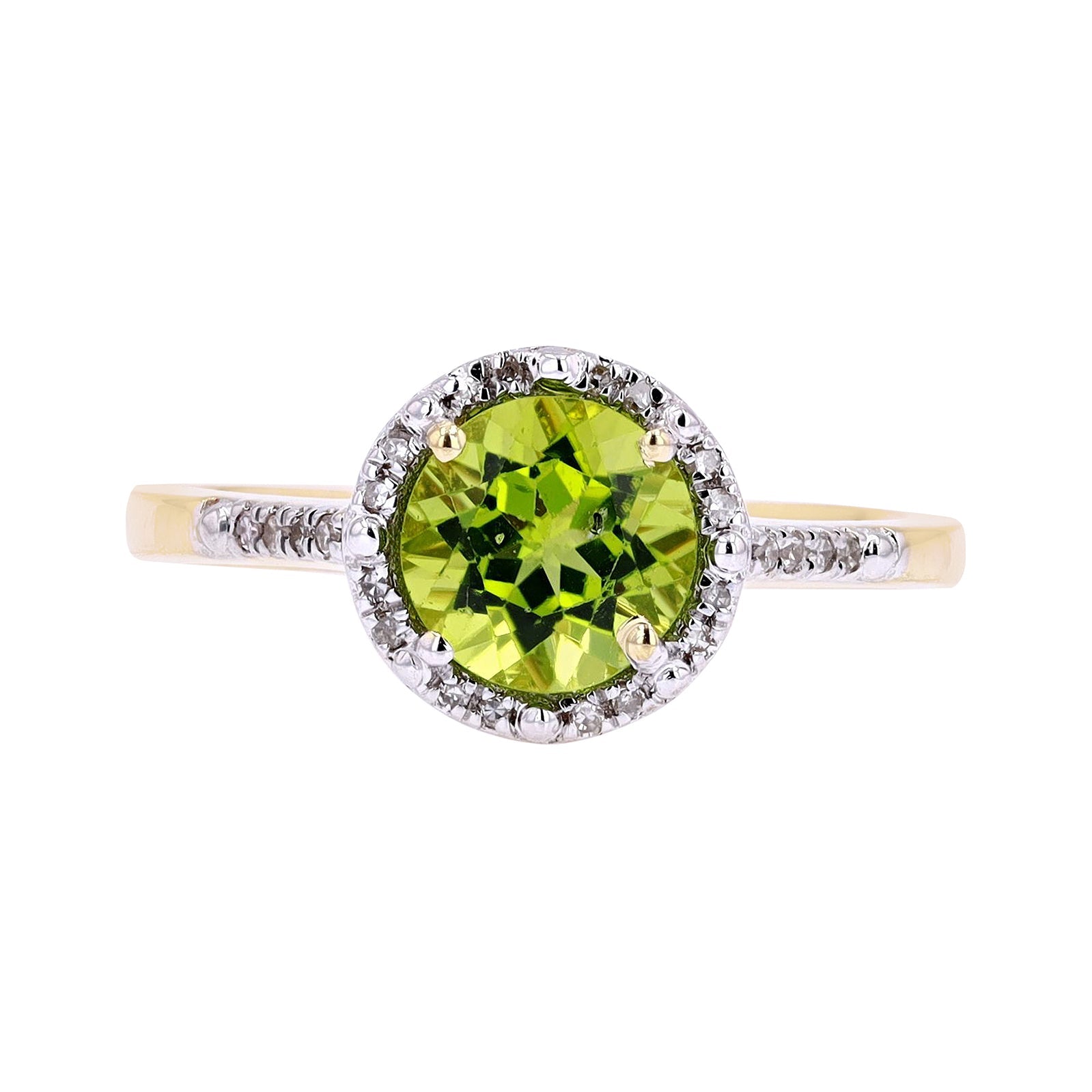 10K Halo Gemstone Ring<p><strong>More Colors Available</p></strong>