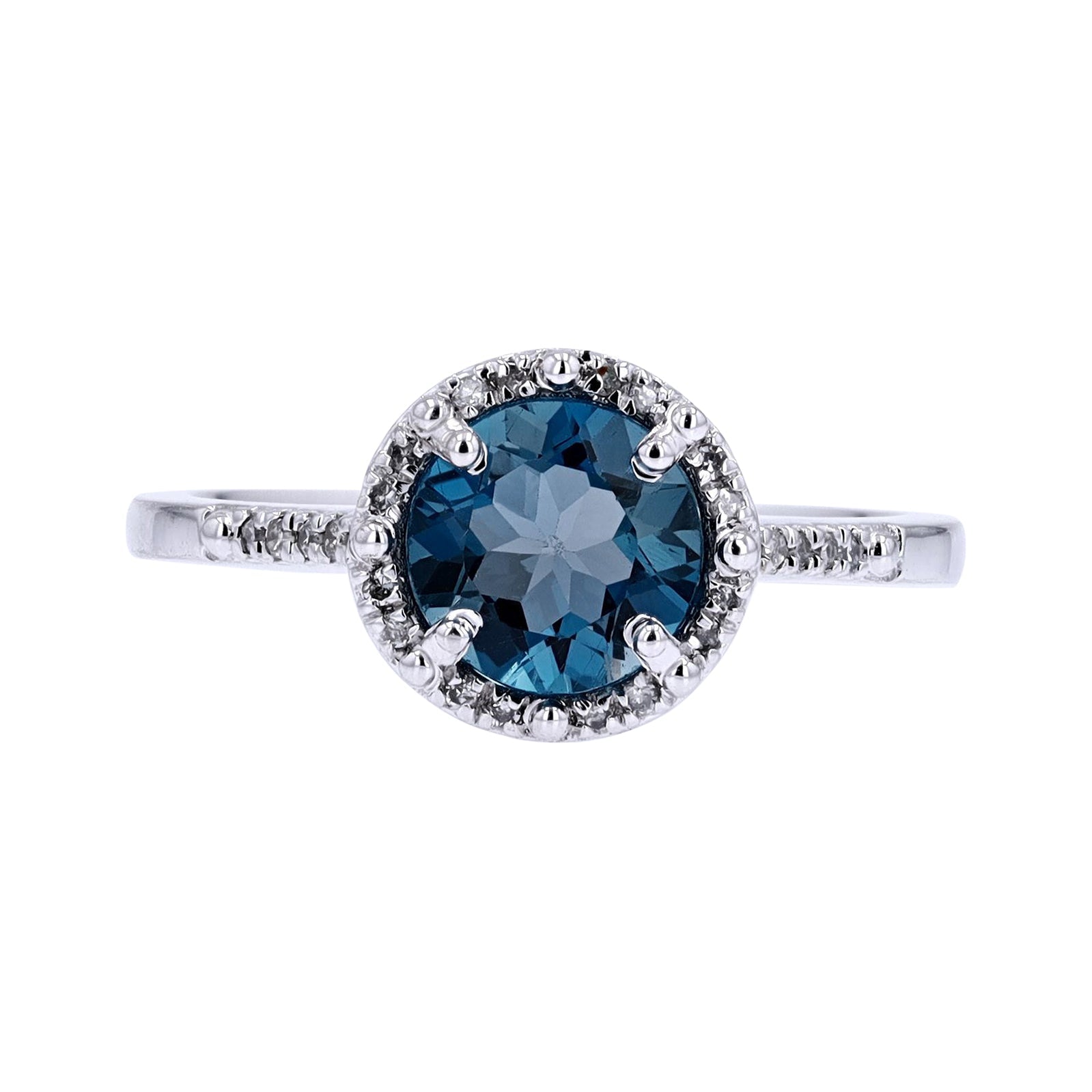 10K Halo Gemstone Ring<p><strong>More Colors Available</p></strong>