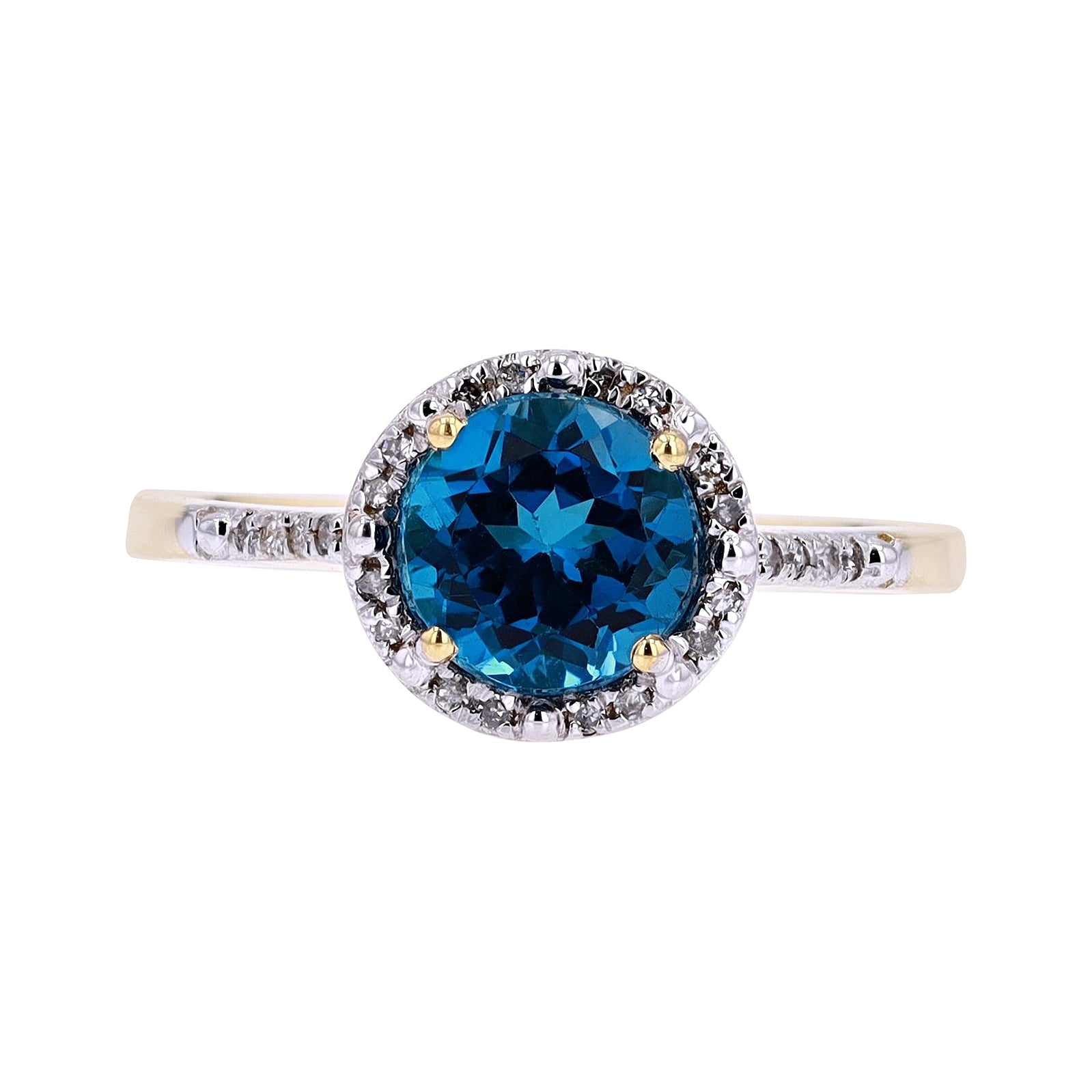 10K Halo Gemstone Ring<p><strong>More Colors Available</p></strong>