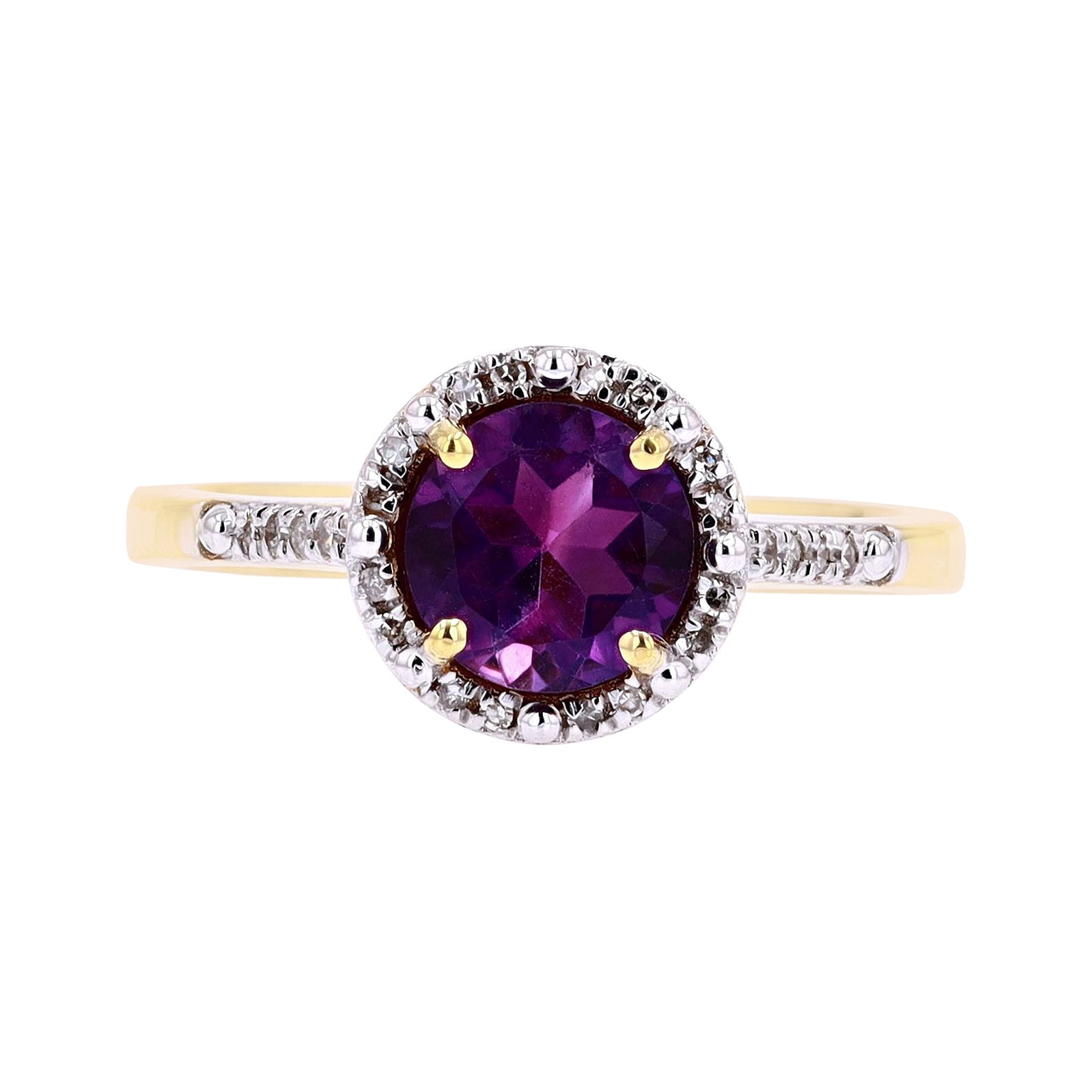 10K Halo Gemstone Ring<p><strong>More Colors Available</p></strong>
